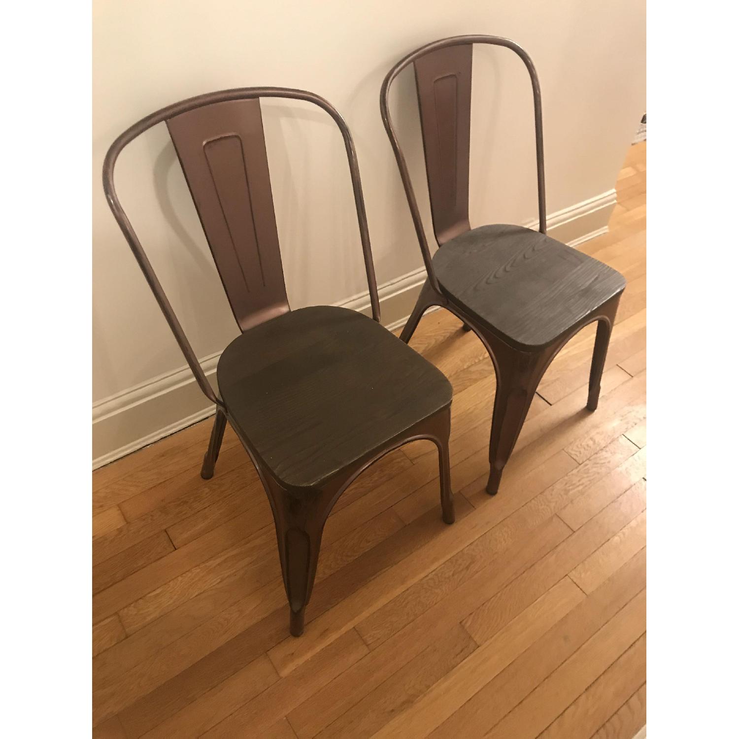 Copper Bistro Cafe Metal Side Dining Chairs - image-4