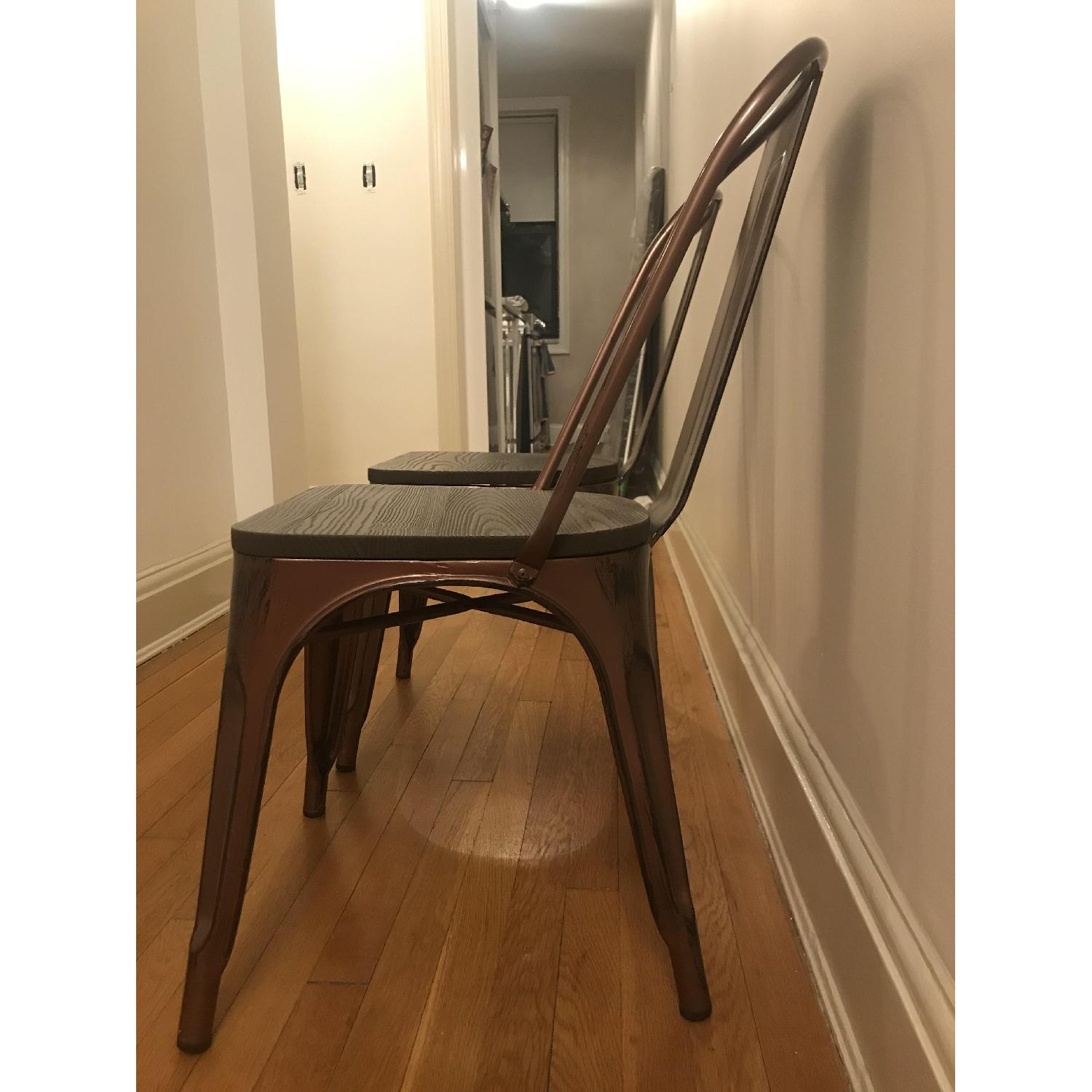 Copper Bistro Cafe Metal Side Dining Chairs - image-5