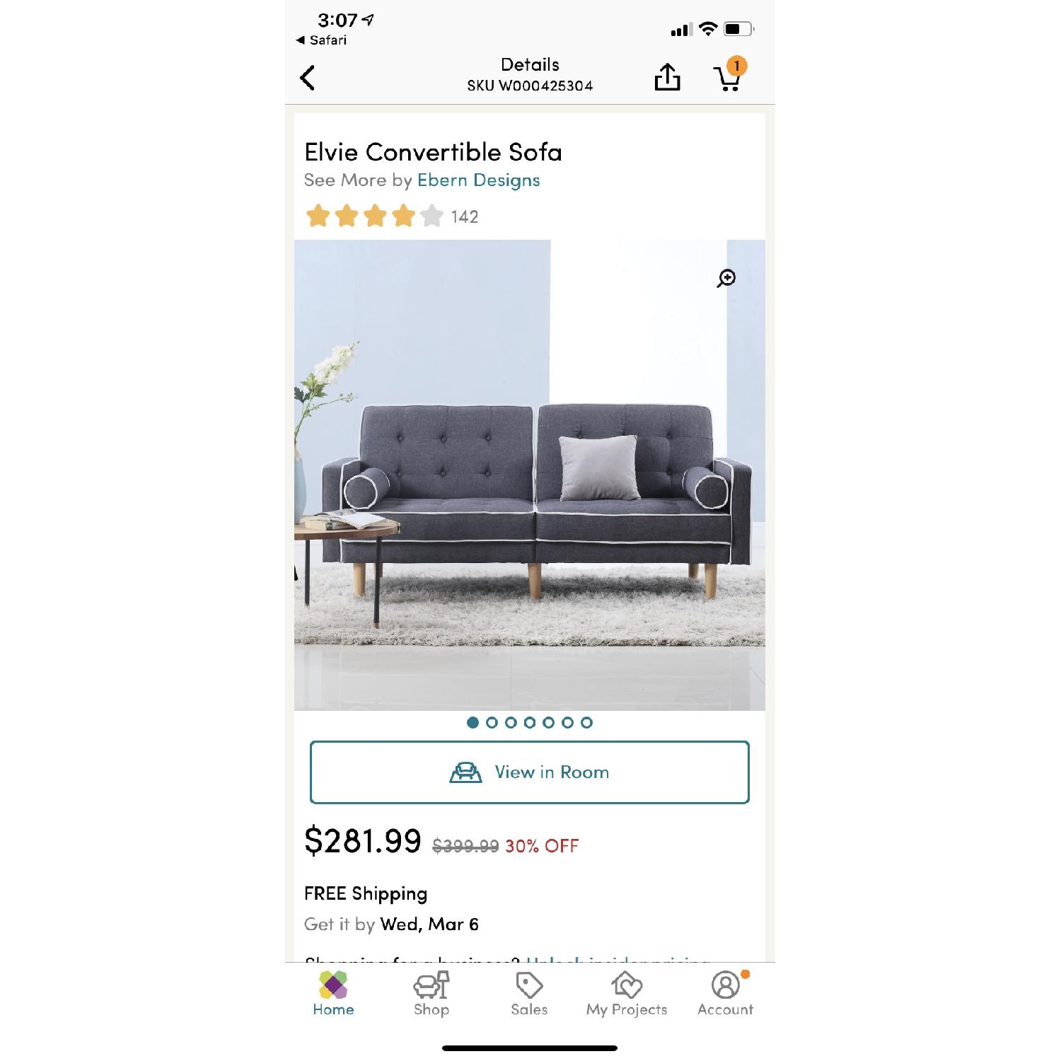 Ebern Designs Elvie Convertible Sofa - image-1