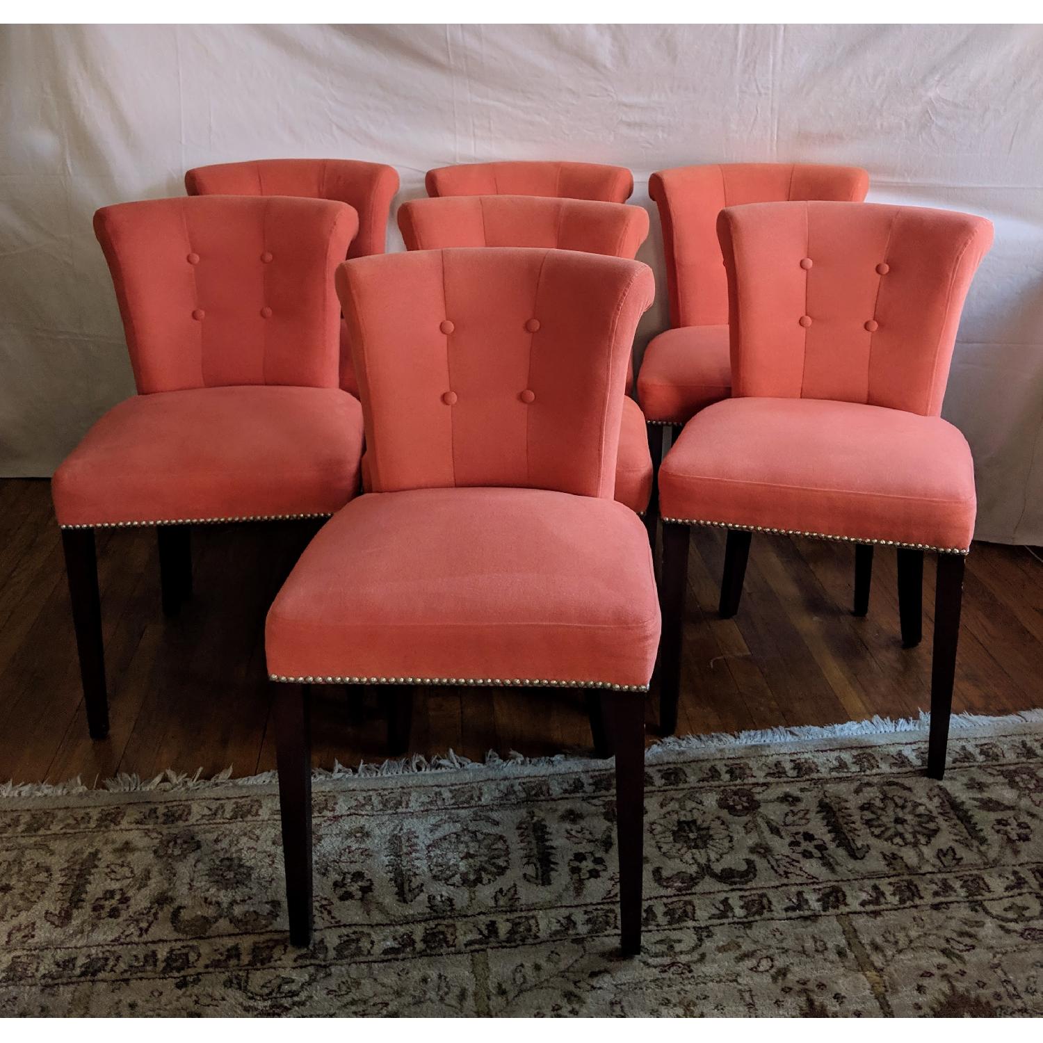 Modern Upholstered Rolled Back Dining Chairs - image-1