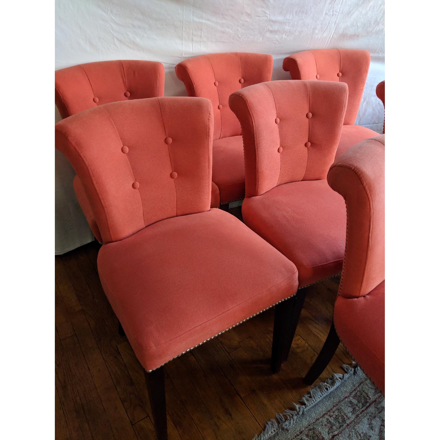 Modern Upholstered Rolled Back Dining Chairs - image-3