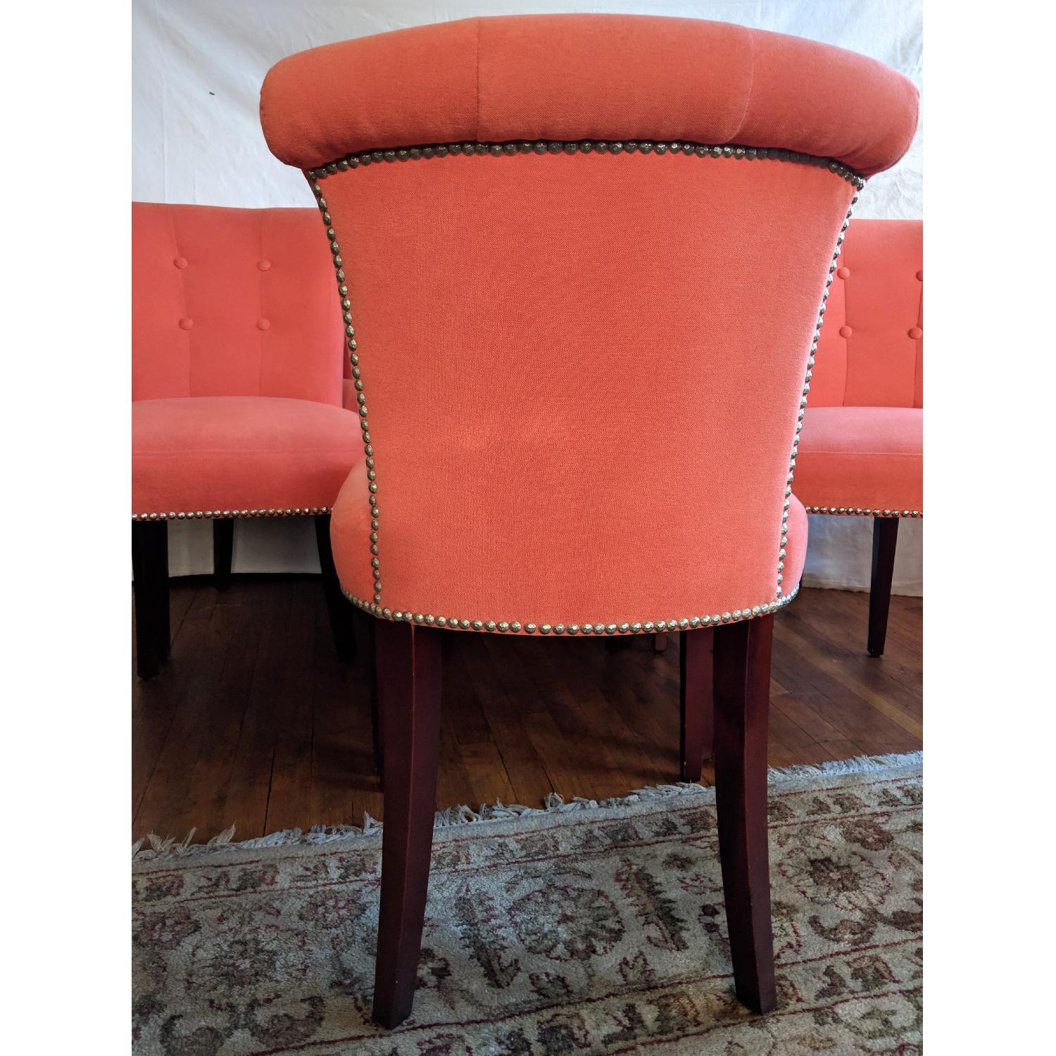 Modern Upholstered Rolled Back Dining Chairs - image-4
