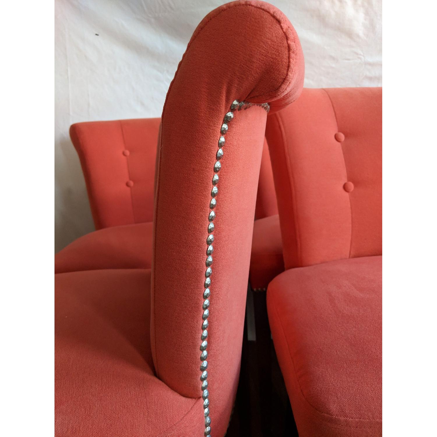 Modern Upholstered Rolled Back Dining Chairs - image-7