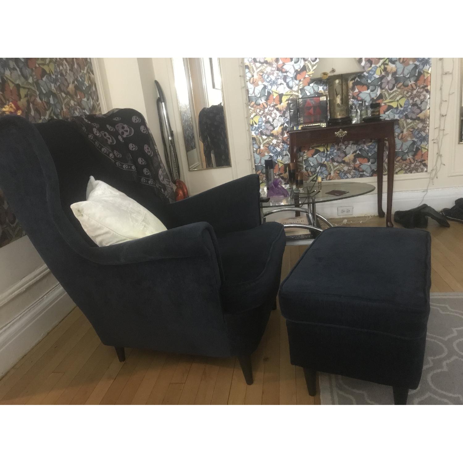 Ikea Strandmon Wing Chair & Ottoman - image-1