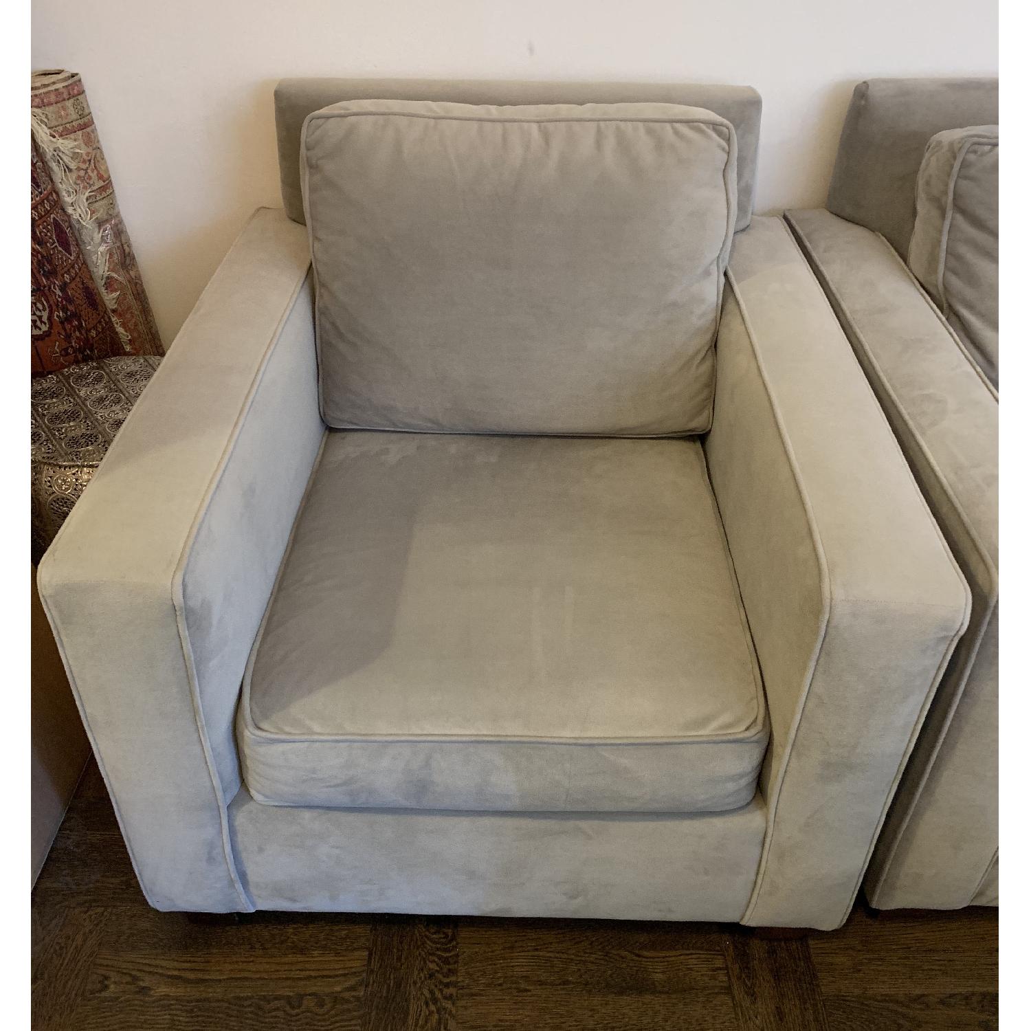 West Elm Dove Gray Henry Armchair - image-1