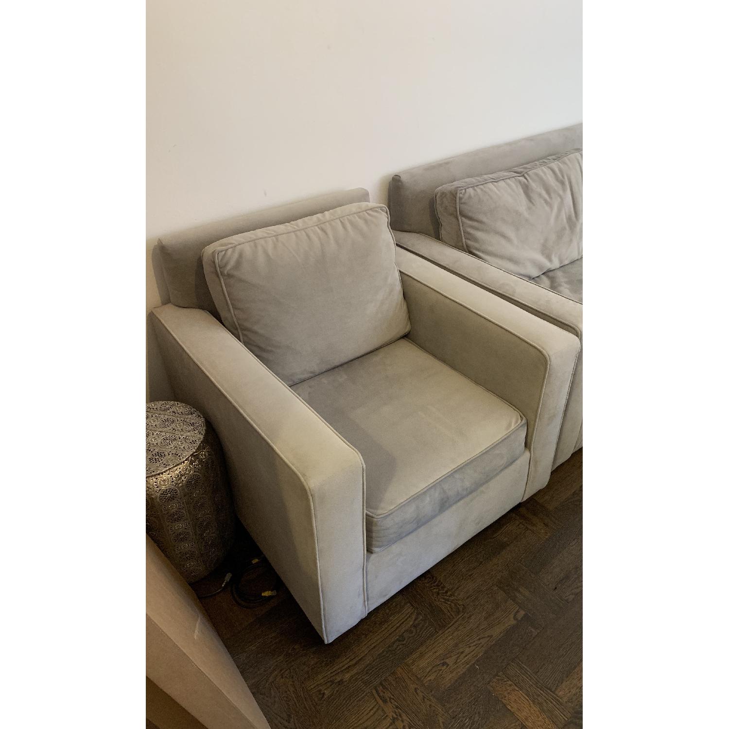 West Elm Dove Gray Henry Armchair - image-2
