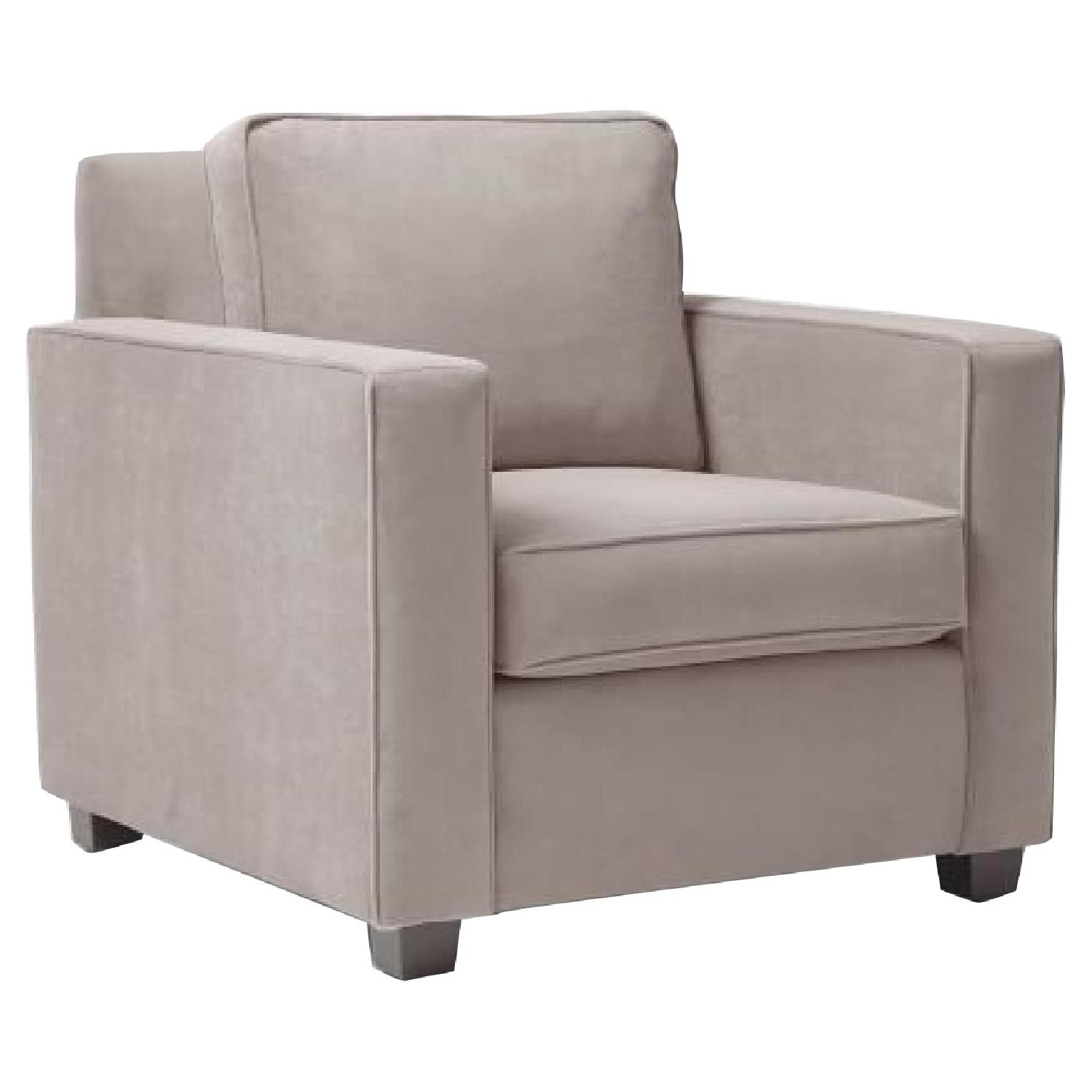 West Elm Dove Gray Henry Armchair - image-0