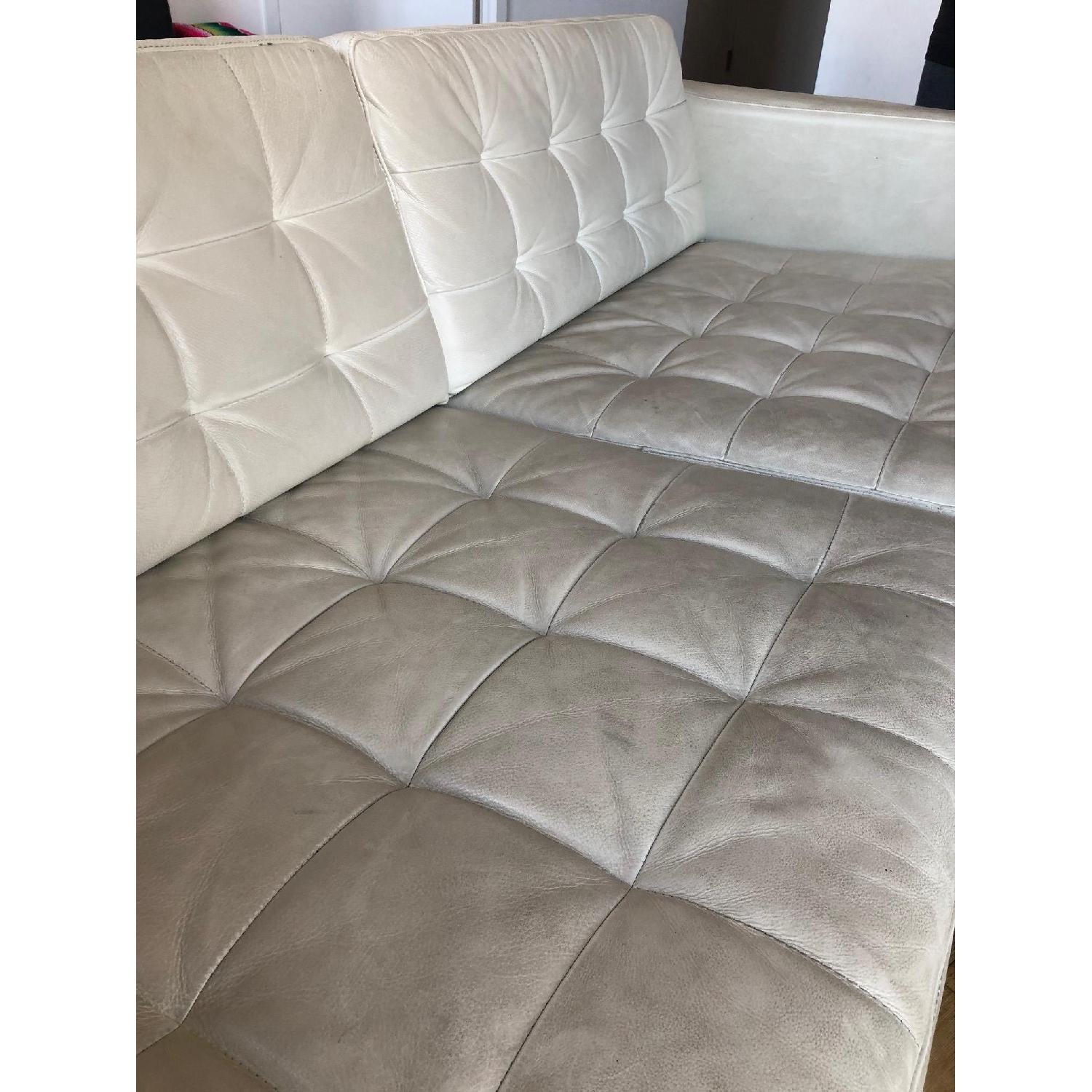 Ikea Landskrona White Leather Sofa - image-8