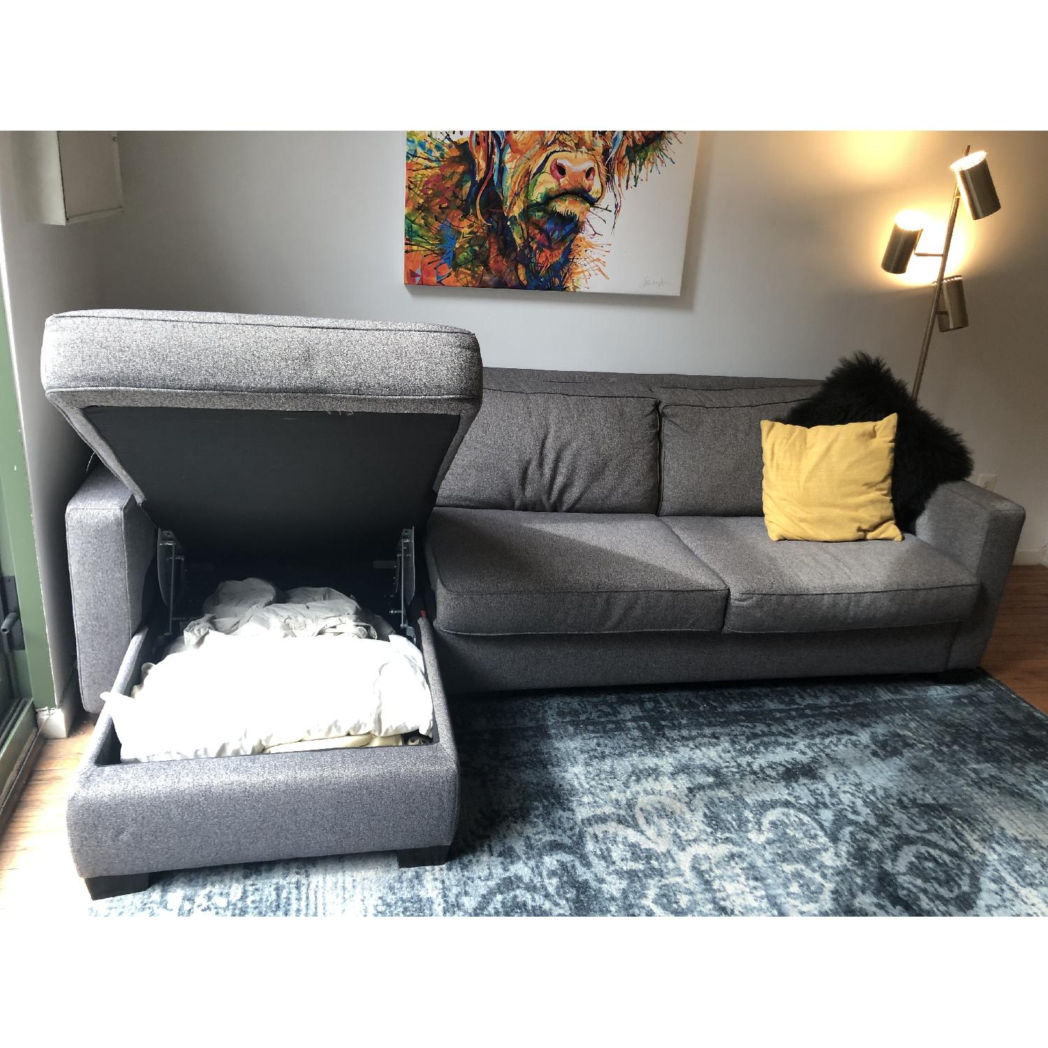 West Elm Henry Sleeper Sectional Sofa w/ Storage - image-4