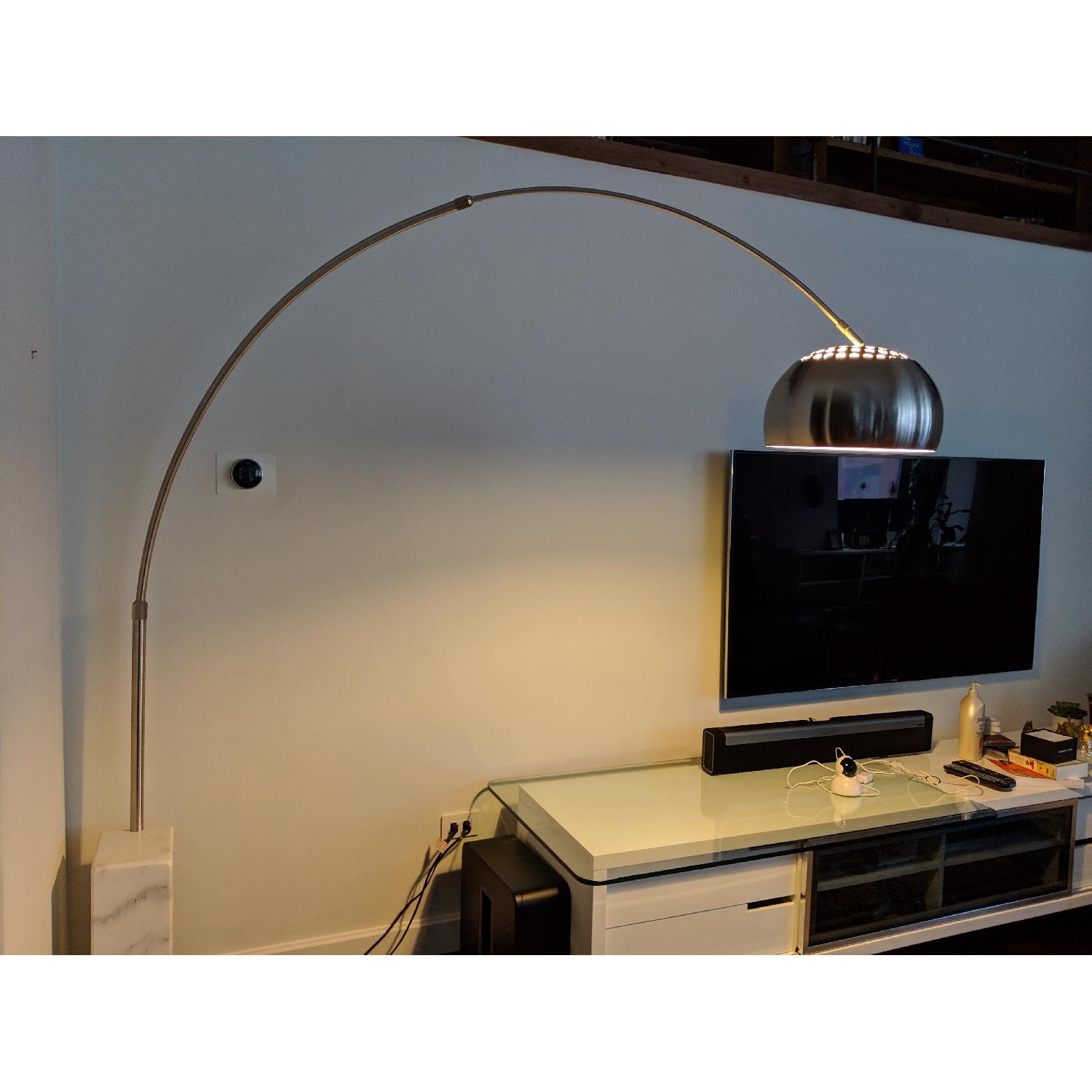 Manhattan Home Design Arco Lamp Replica w/ White Base - image-1