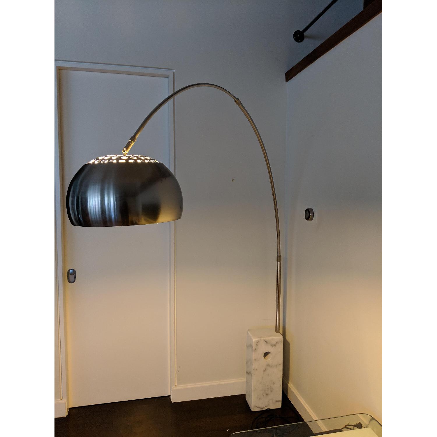 Manhattan Home Design Arco Lamp Replica w/ White Base - image-3