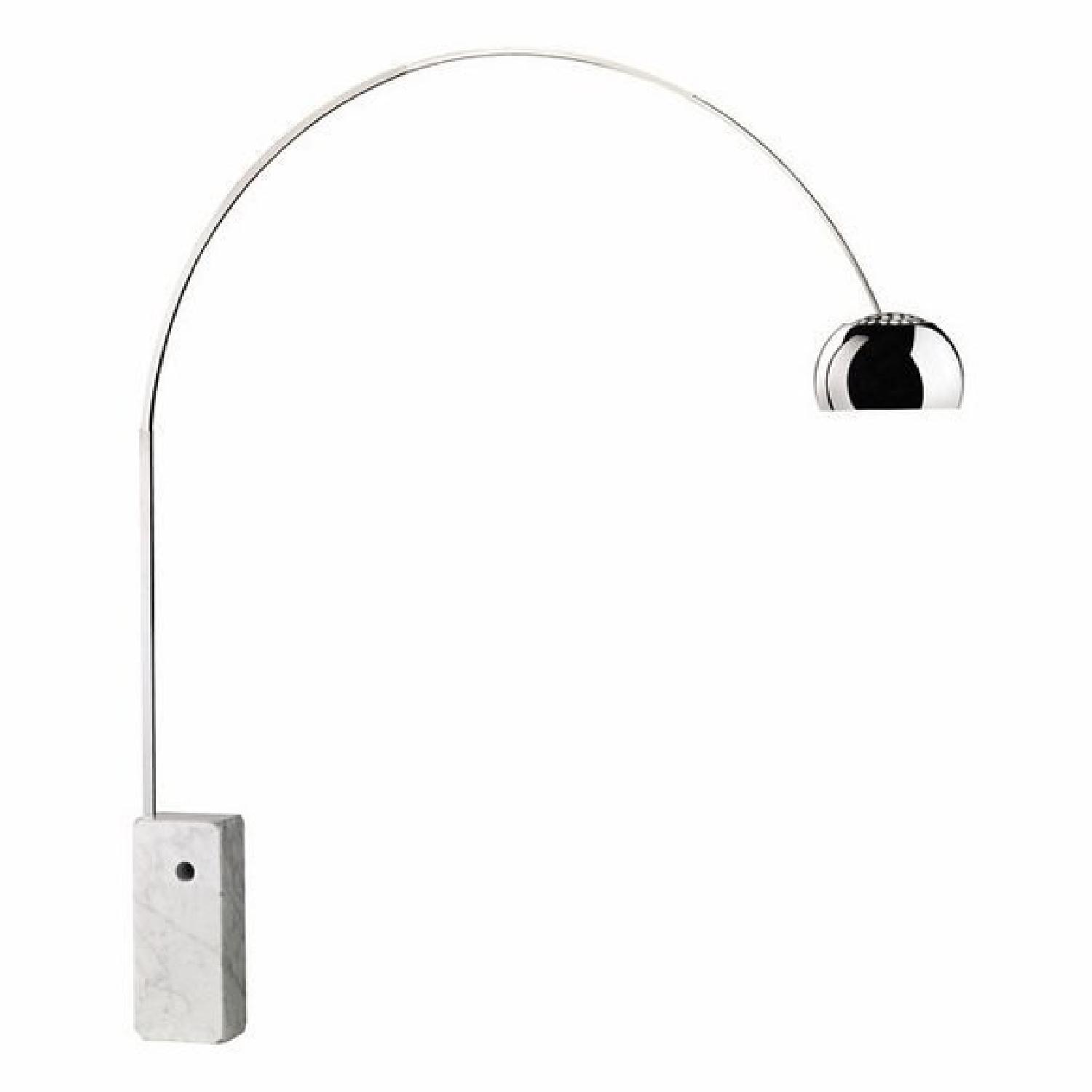 Manhattan Home Design Arco Lamp Replica w/ White Base - image-0