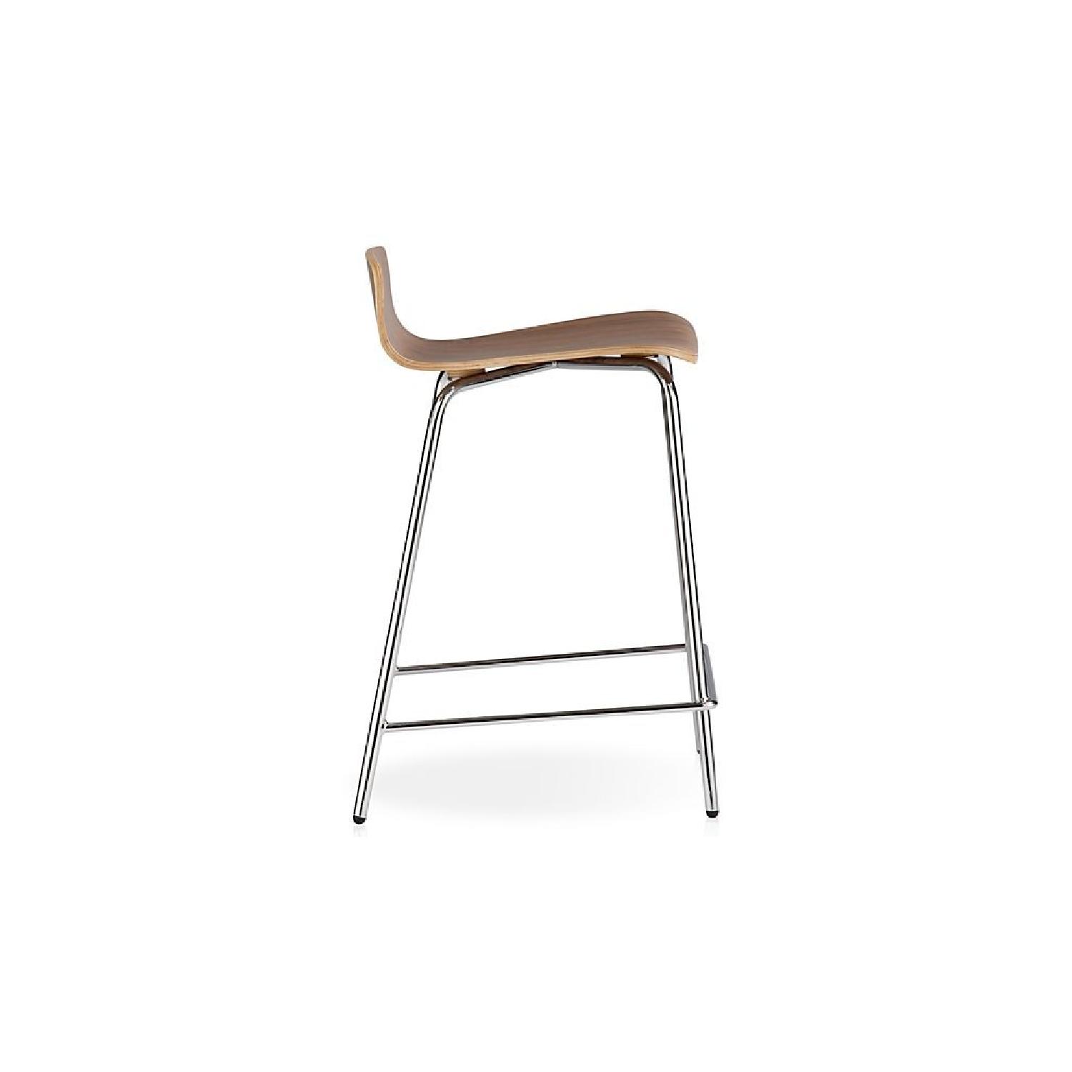 Crate & Barrel Felix Walnut Counter Stools - image-2