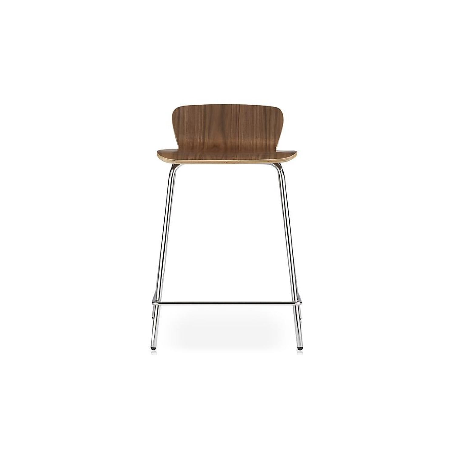 Crate & Barrel Felix Walnut Counter Stools - image-3