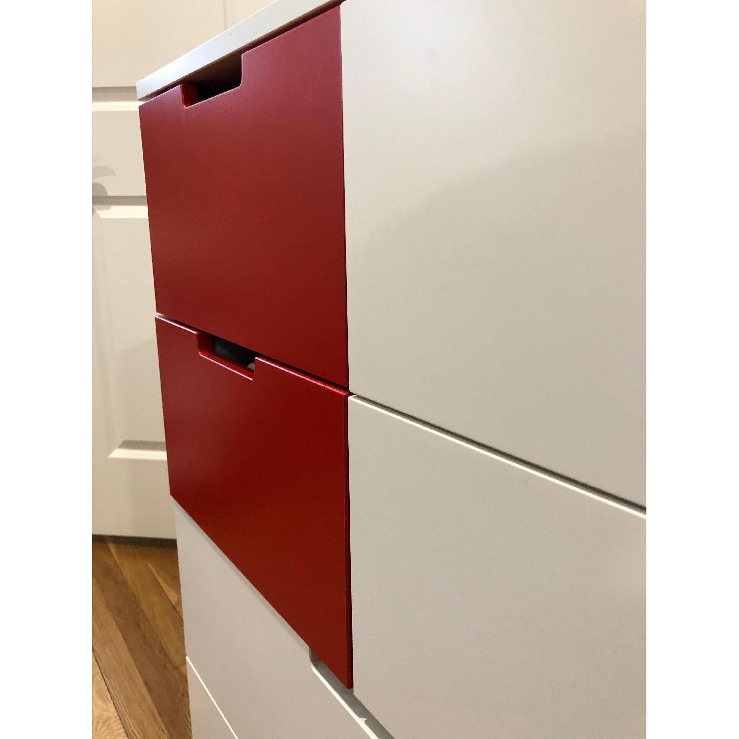Ikea Nordli Red & White Modern 8 Drawer Dresser - image-3