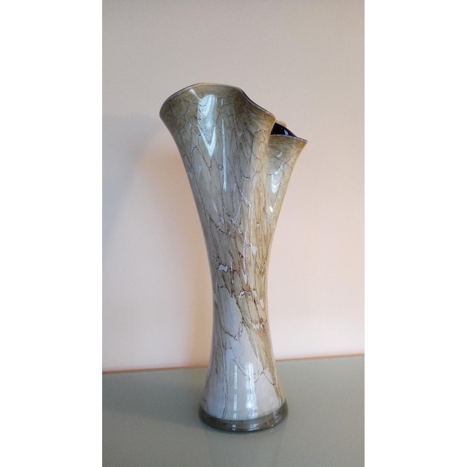 Vintage Krosno Jozefina Handkerchief Glass Vase - image-1