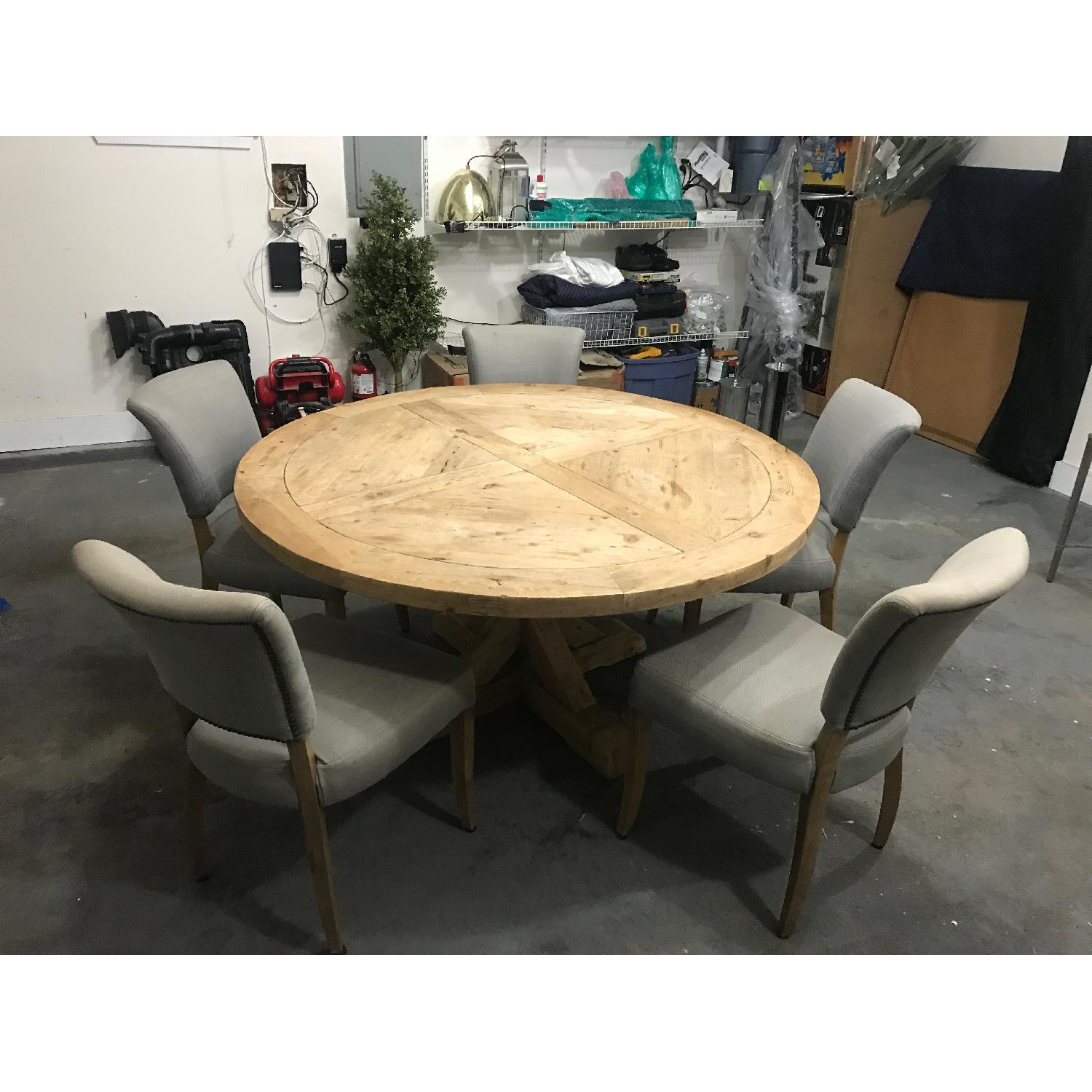 Restoration Hardware Reclaimed Wood Dining Table w/ 6 Chairs - image-1