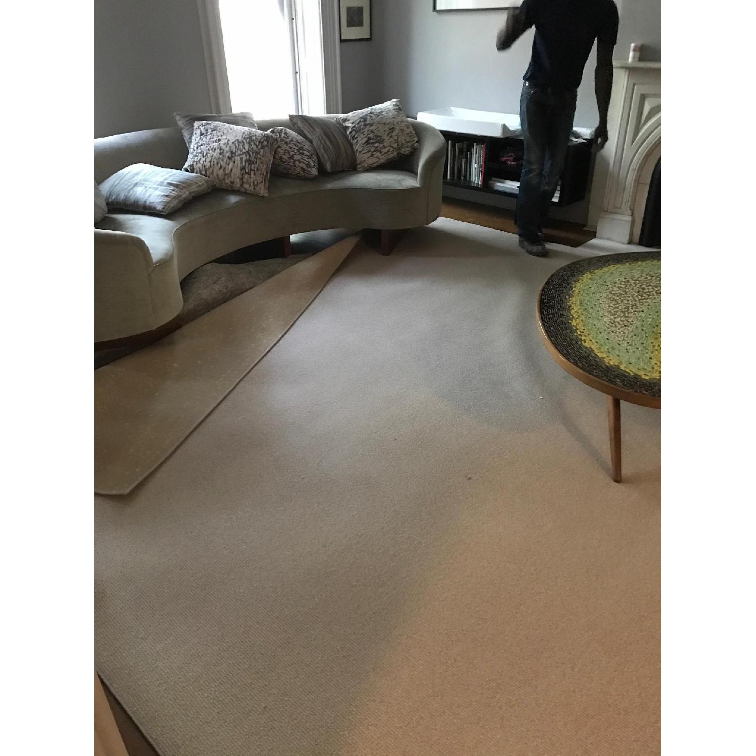 Large Beige Wool Area Rug - image-2