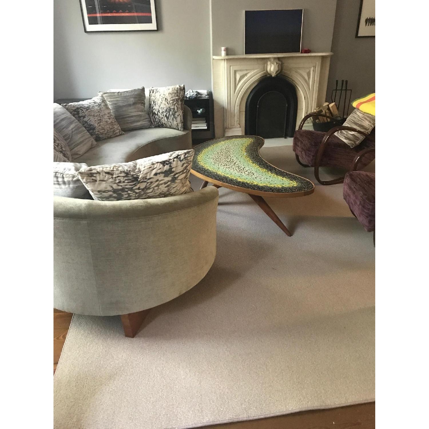 Large Beige Wool Area Rug - image-4