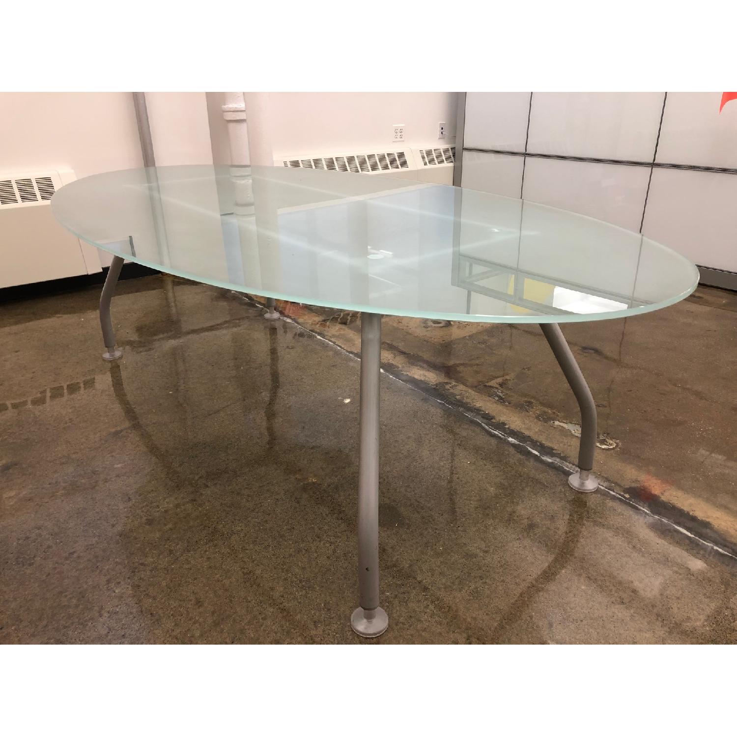 Steelcase/Werndl Frosted Glass Dining/Conference Table - image-1