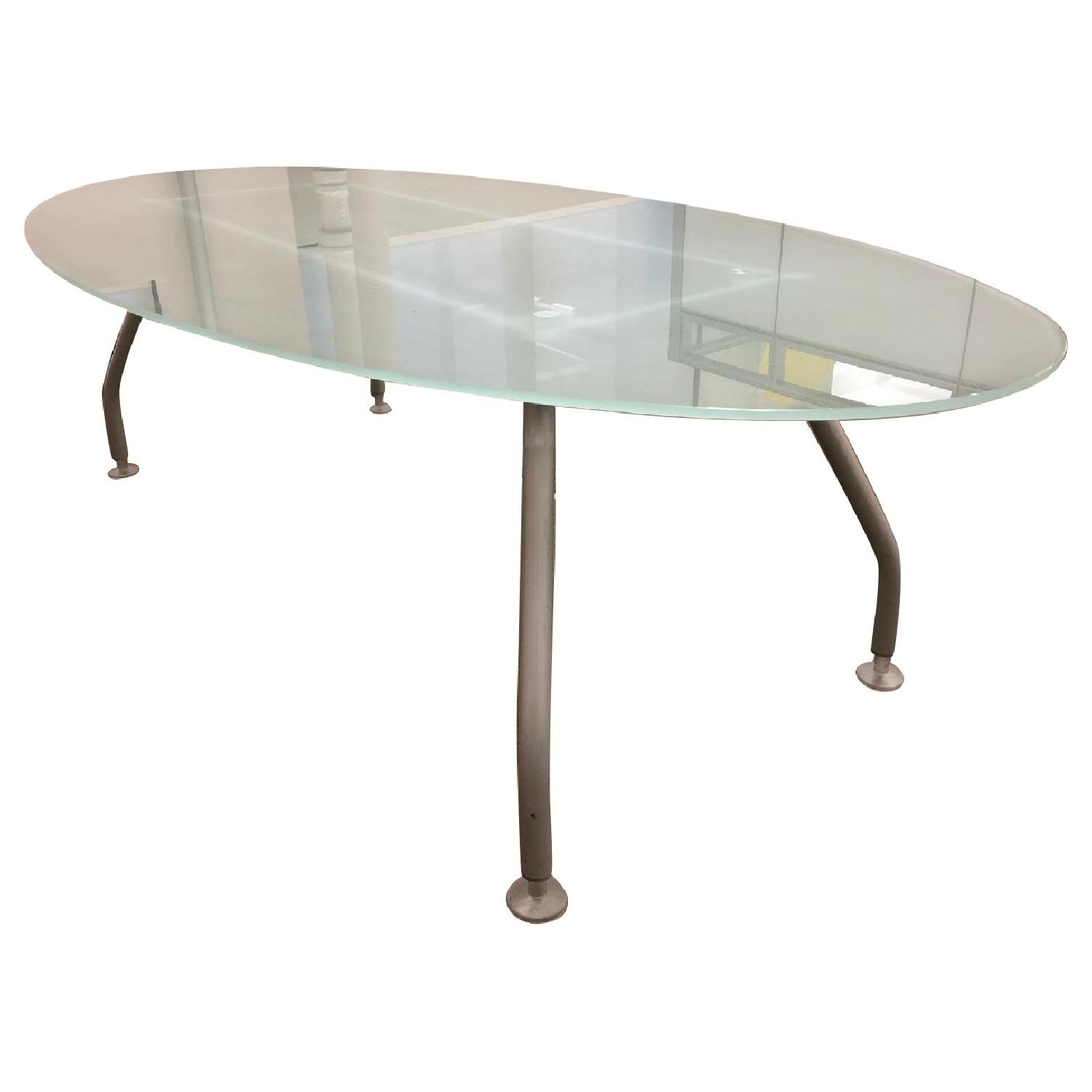 Steelcase/Werndl Frosted Glass Dining/Conference Table - image-0