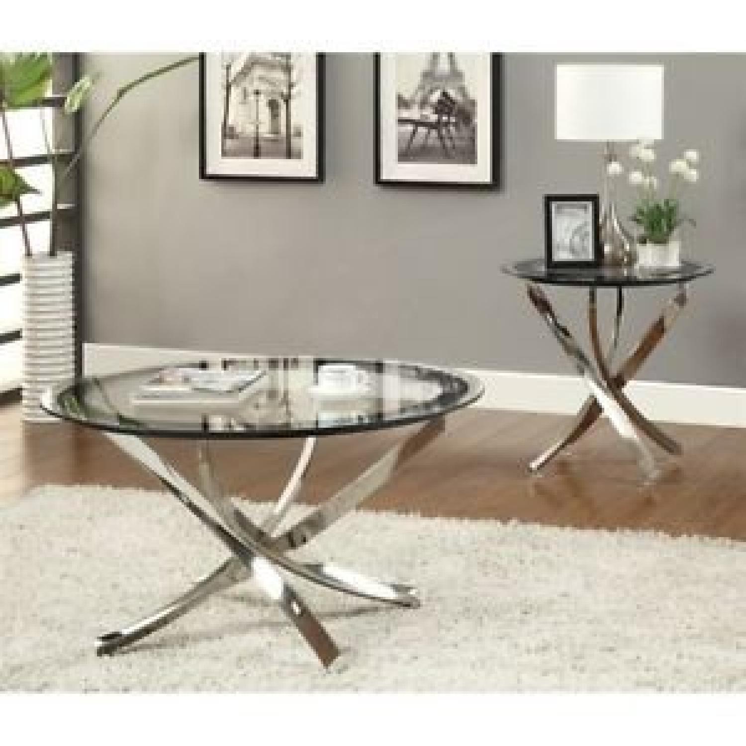 Glass Top Black Frame Coffee Table AptDeco