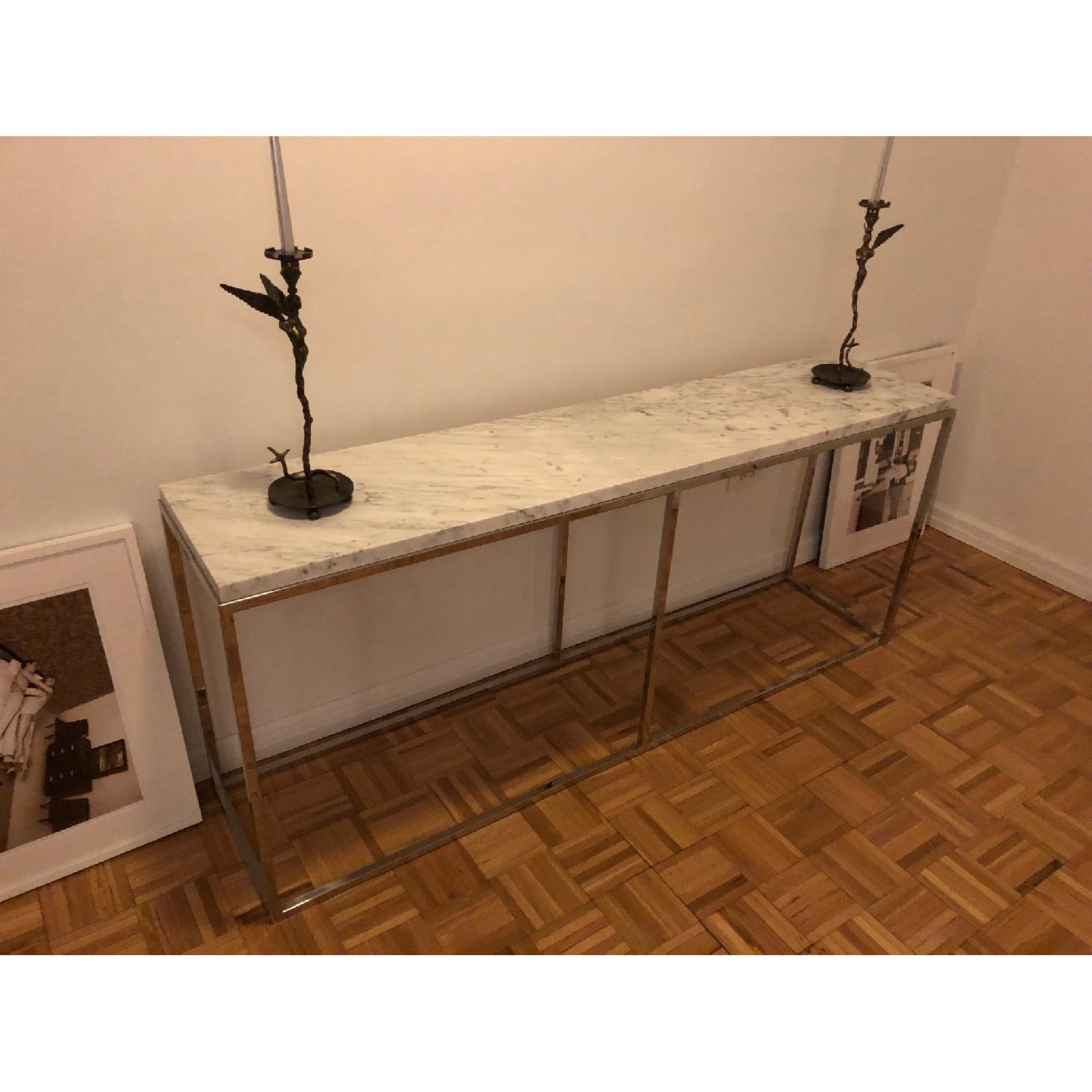 Restoration Hardware Nicholas Marble Console Table - image-2