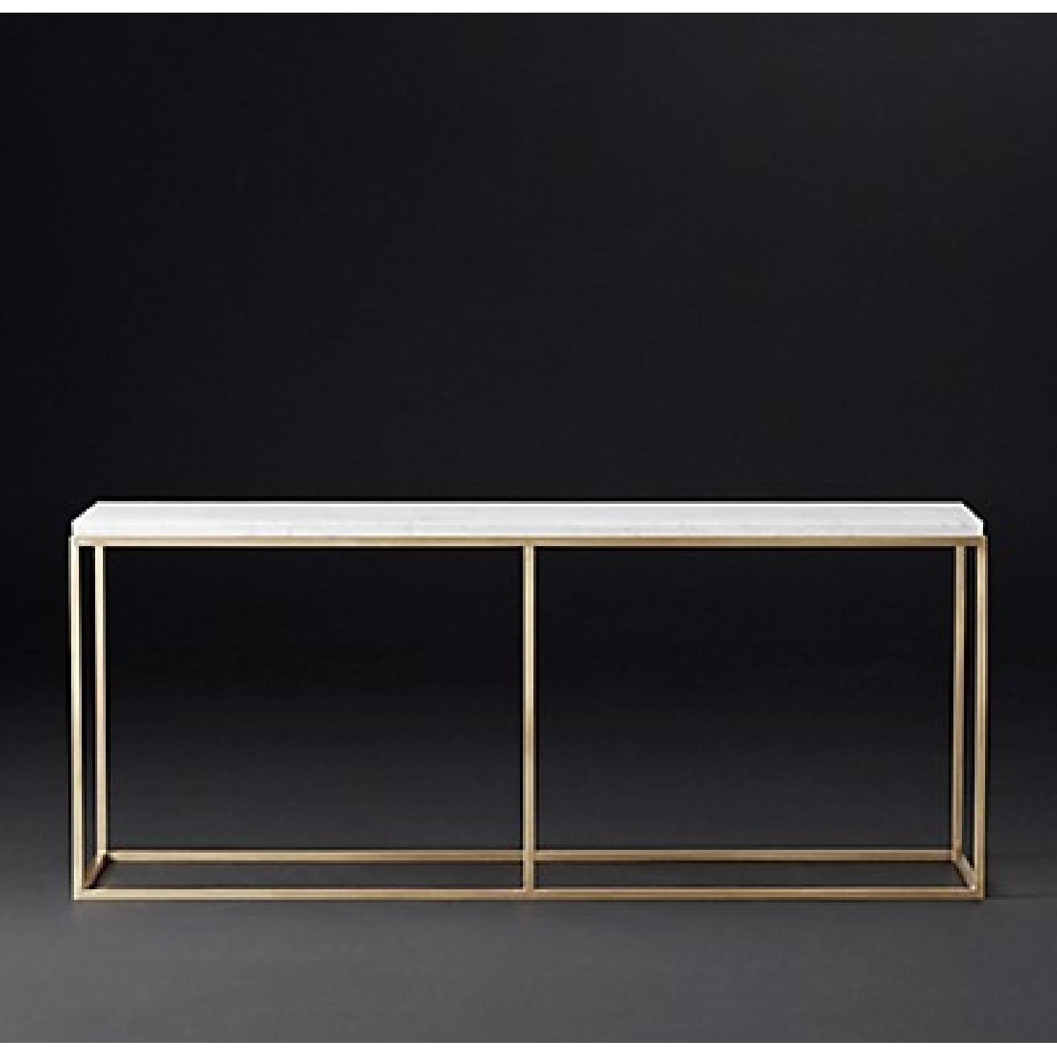 Restoration Hardware Nicholas Marble Console Table - image-4