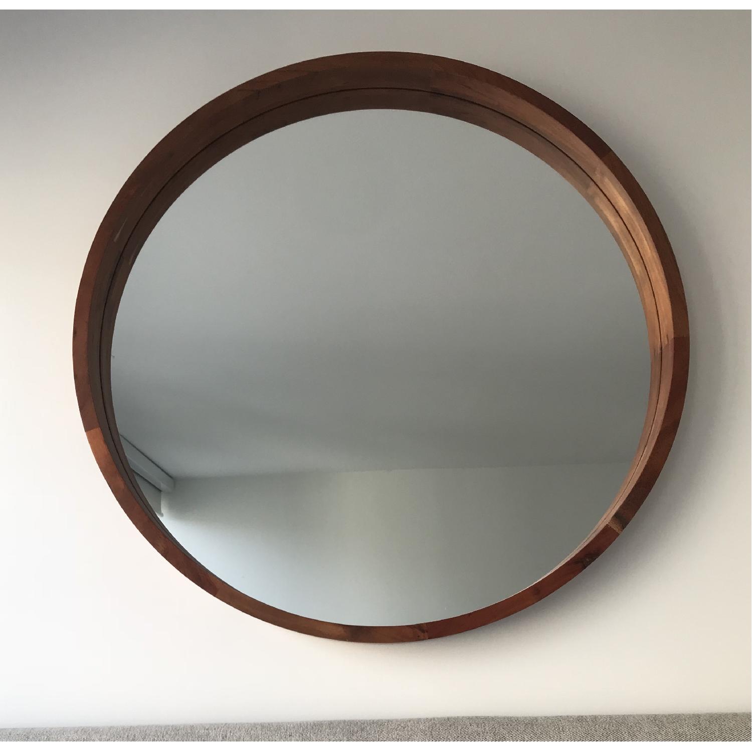 CB2 Round Mirror in Acacia Wood - image-1