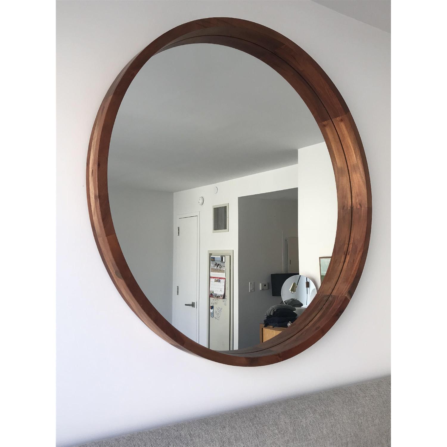 CB2 Round Mirror in Acacia Wood - image-2
