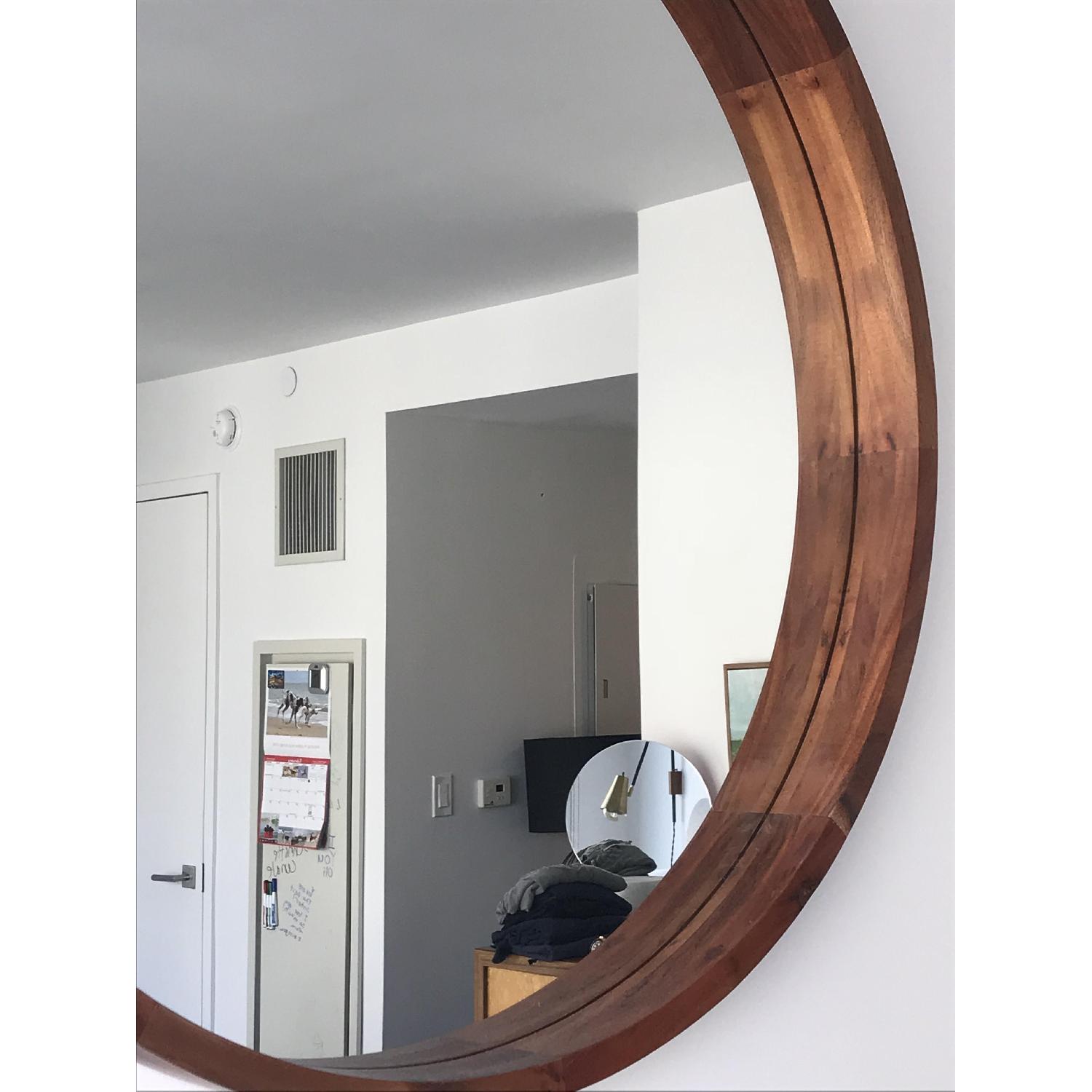 CB2 Round Mirror in Acacia Wood - image-3