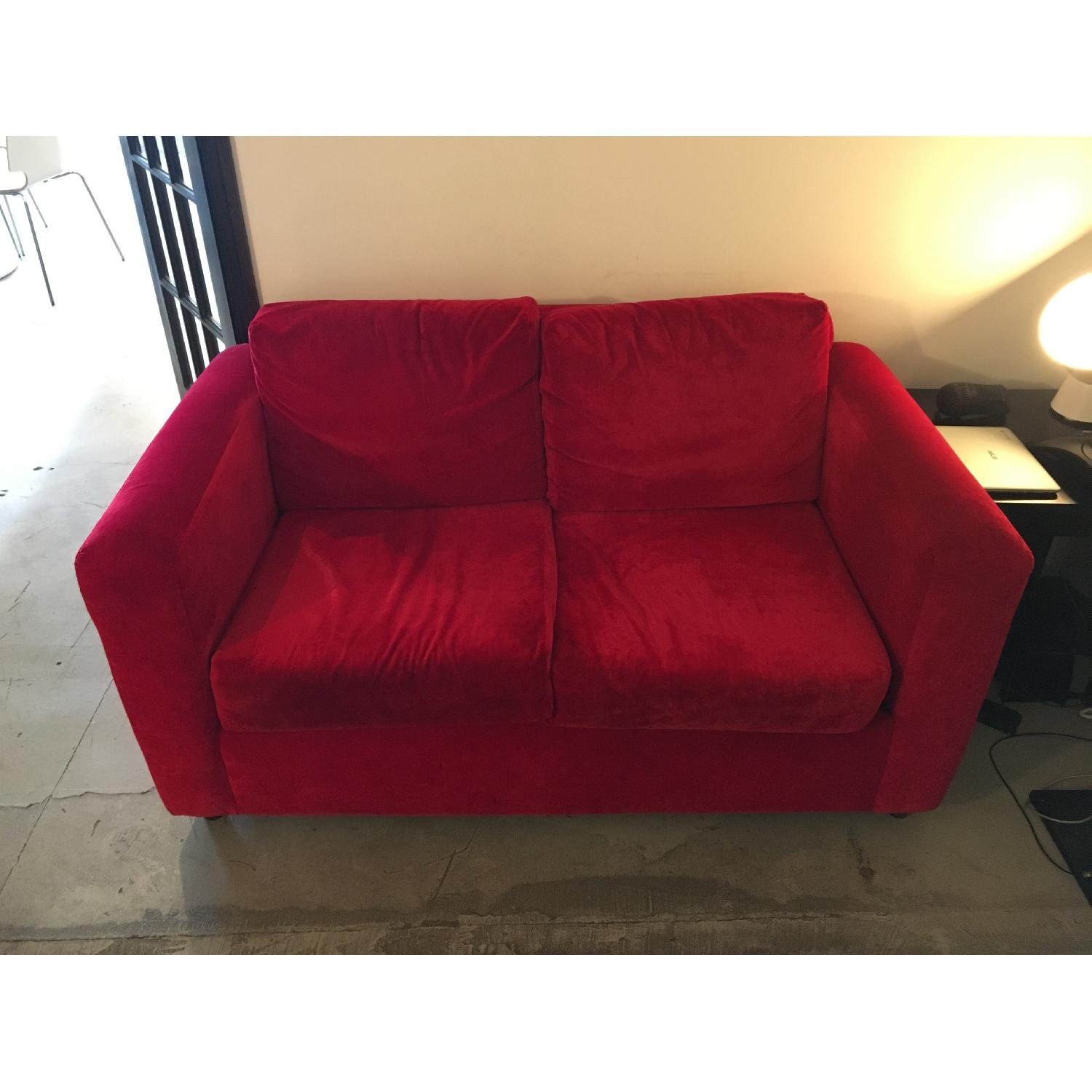 Red Velvet Loveseat - image-1