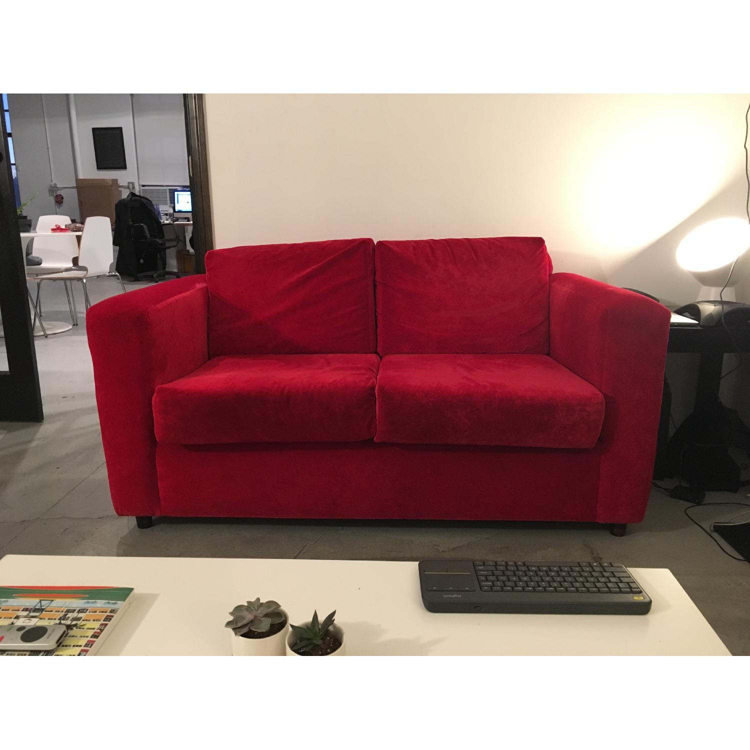 Red Velvet Loveseat - image-3