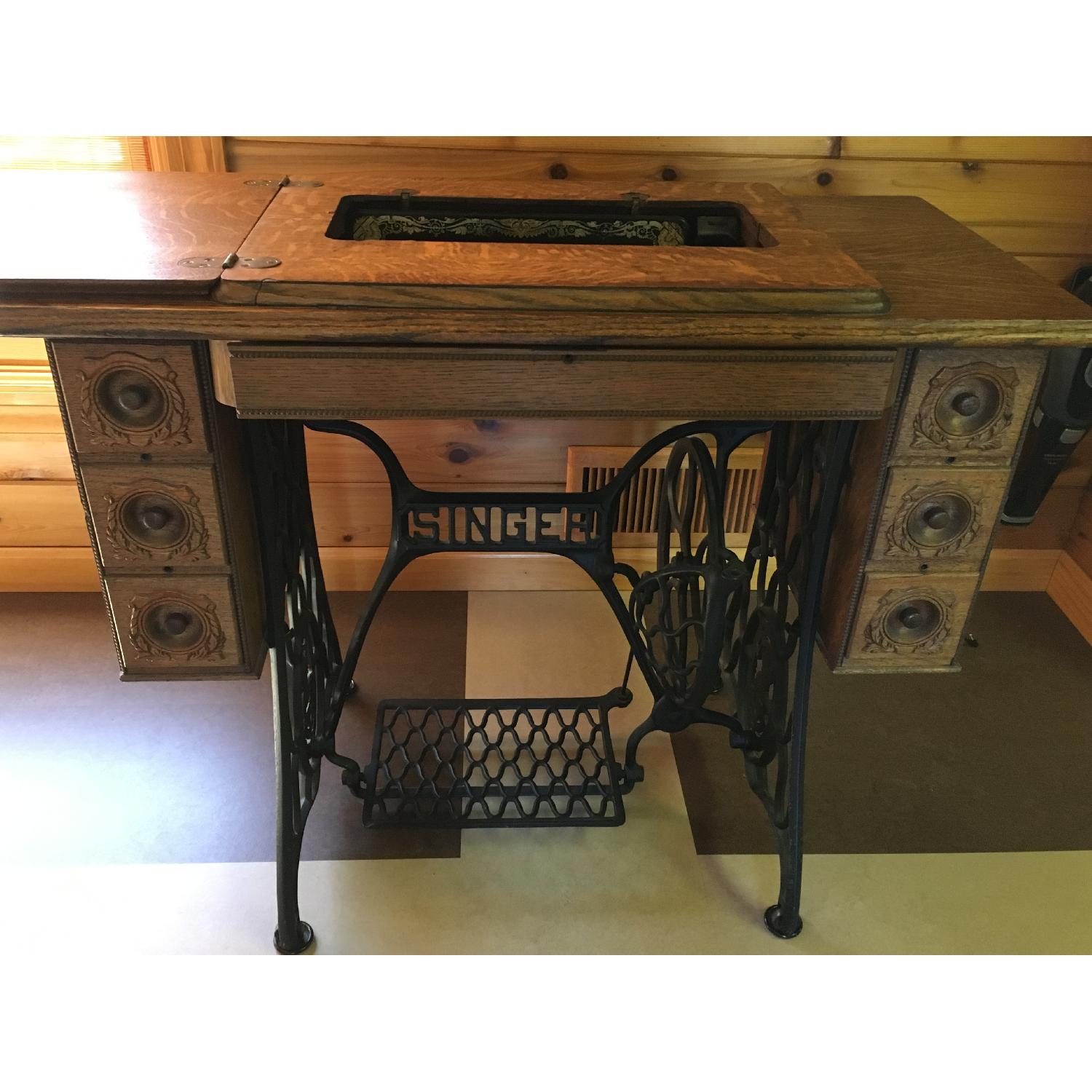 Antique Treadle Singer Sewing Machine  Table - image-2