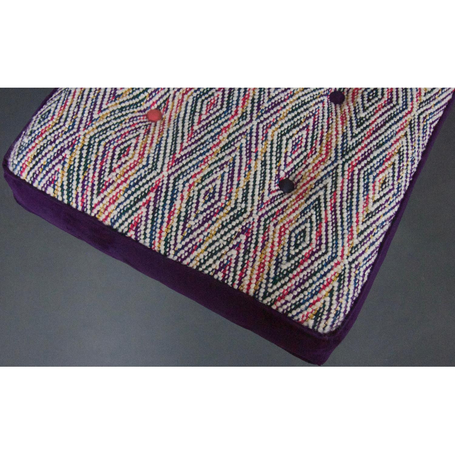 Handmade Bench w/ Handwoven Fabric Seat - image-4