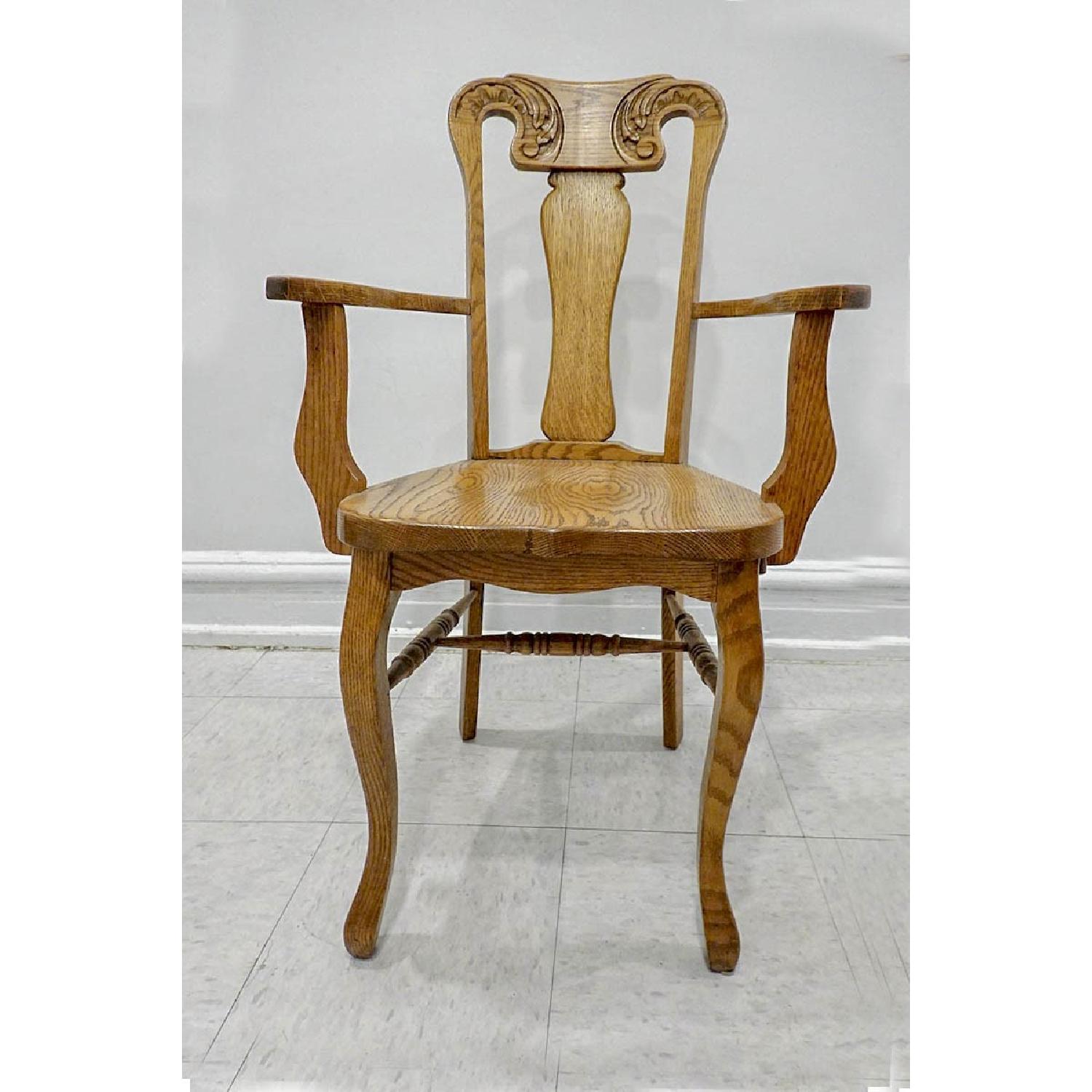 ABC Carpet and Home Antique Tiger Oak Dining Chairs AptDeco