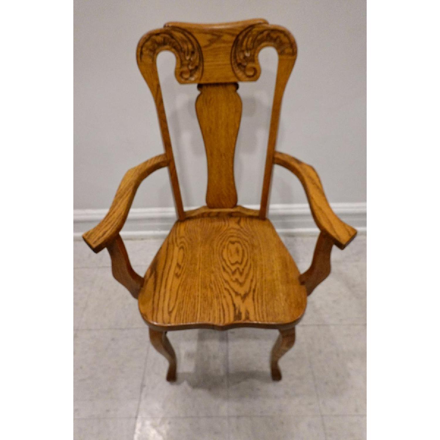 ABC Carpet and Home Antique Tiger Oak Dining Chairs AptDeco