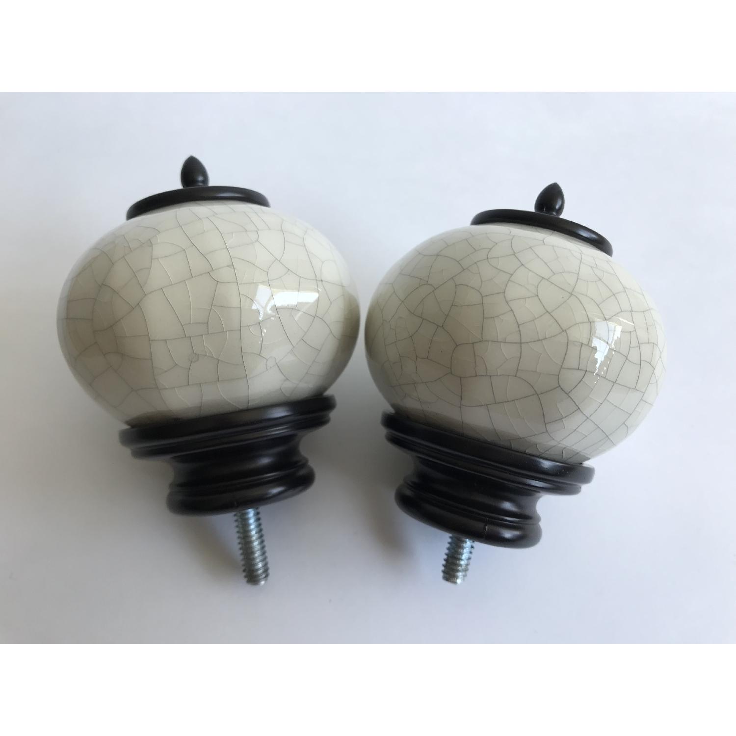 Crackled Finial Antique Bronze Curtain Rod - image-1