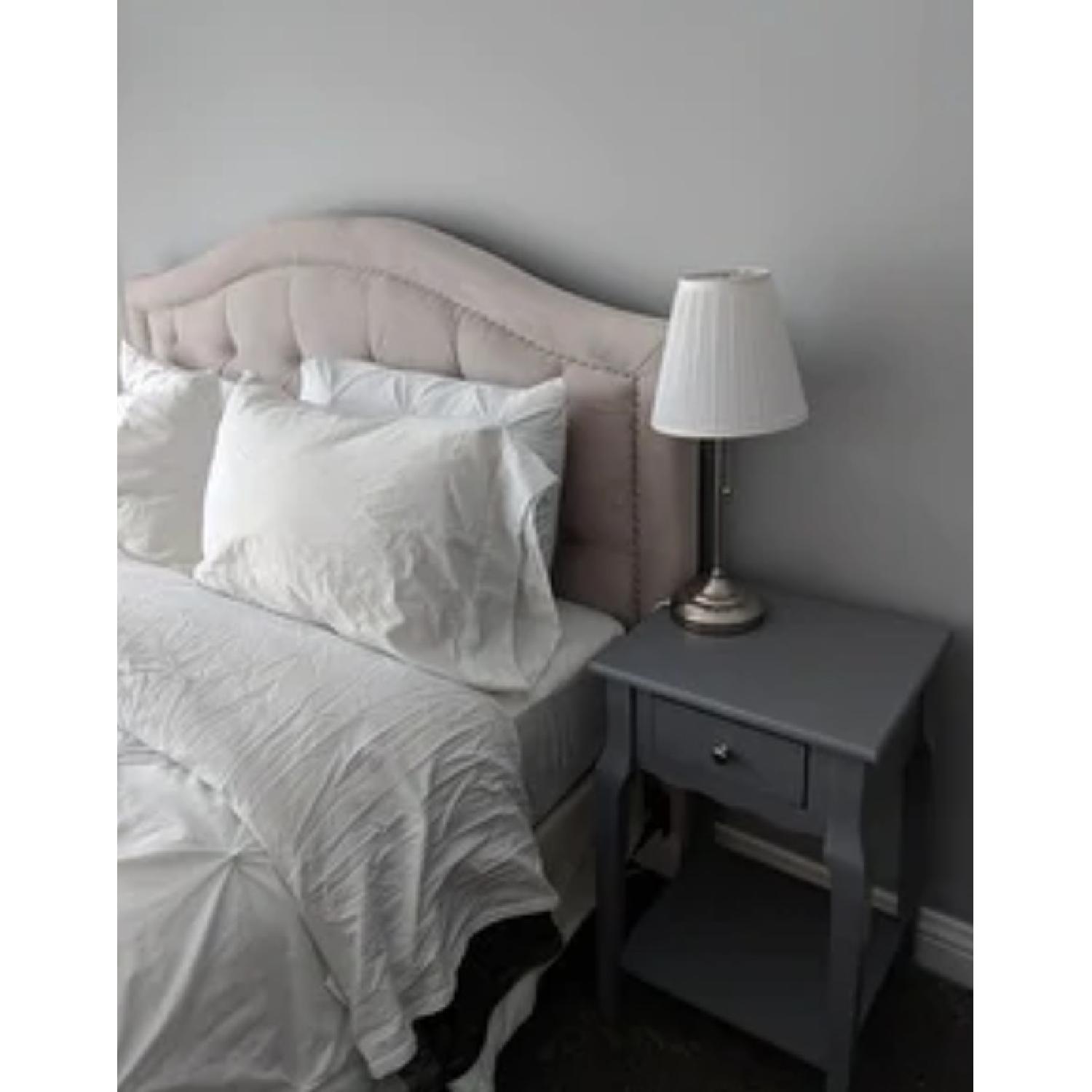 Ivory Velvet Tufted Headboard - image-1