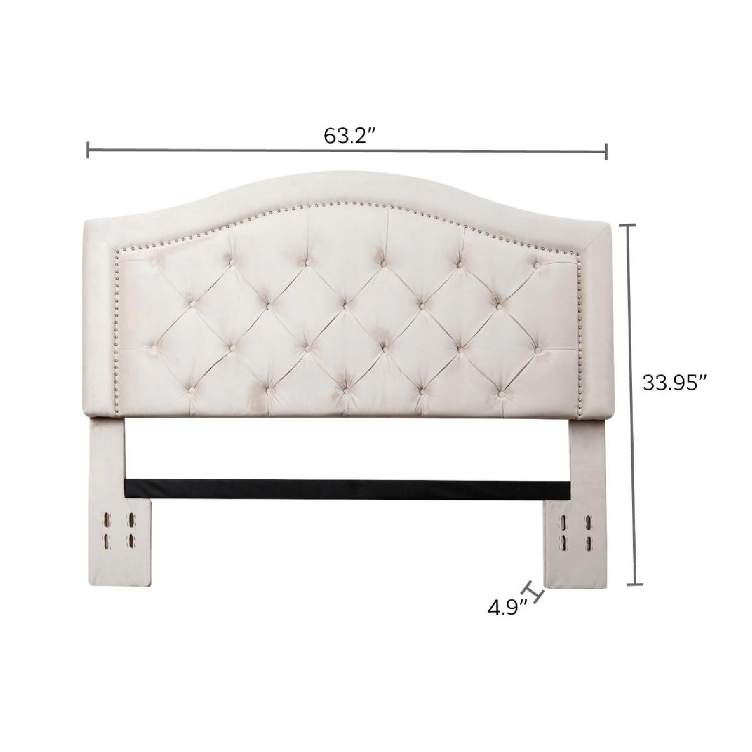 Ivory Velvet Tufted Headboard - image-2