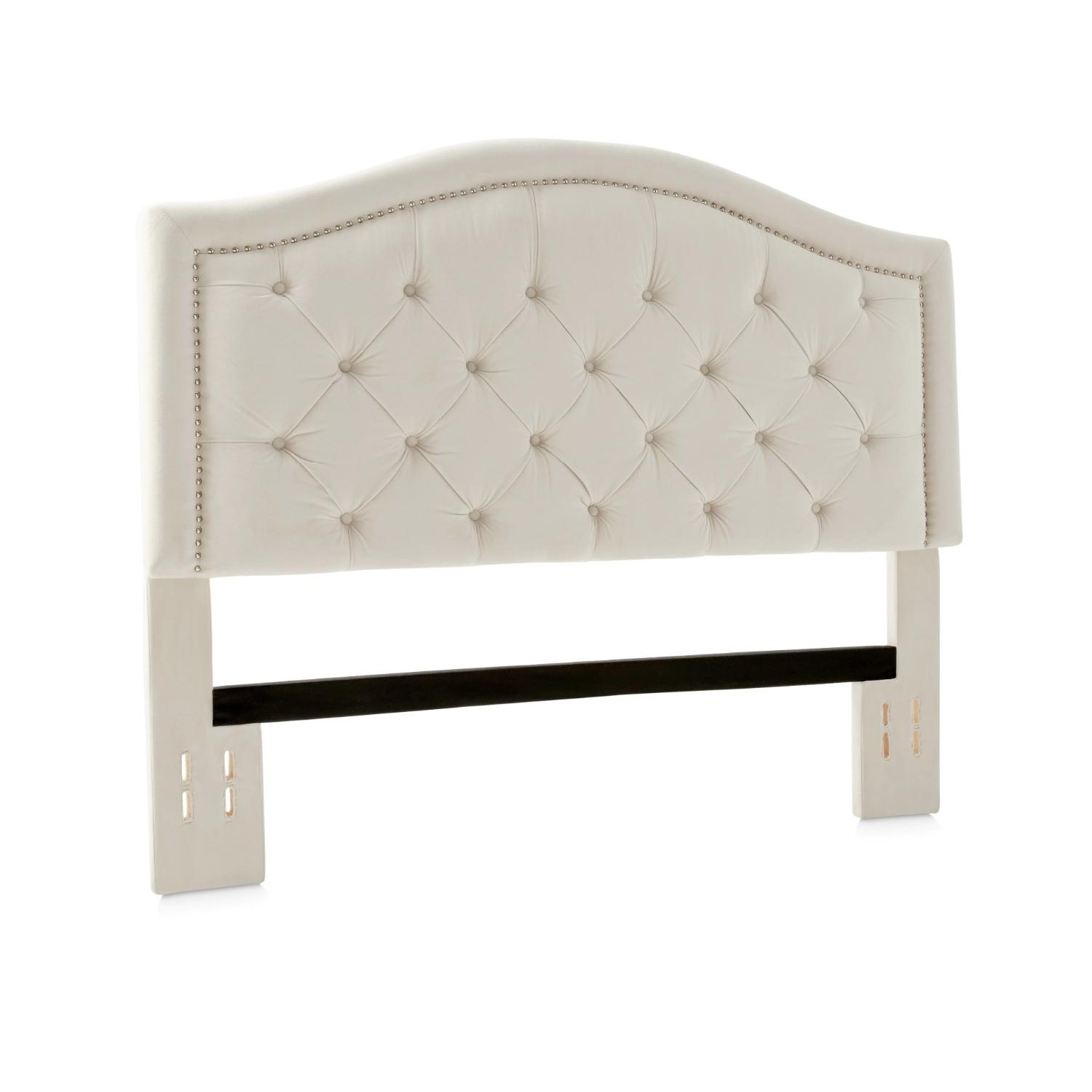 Ivory Velvet Tufted Headboard - image-3