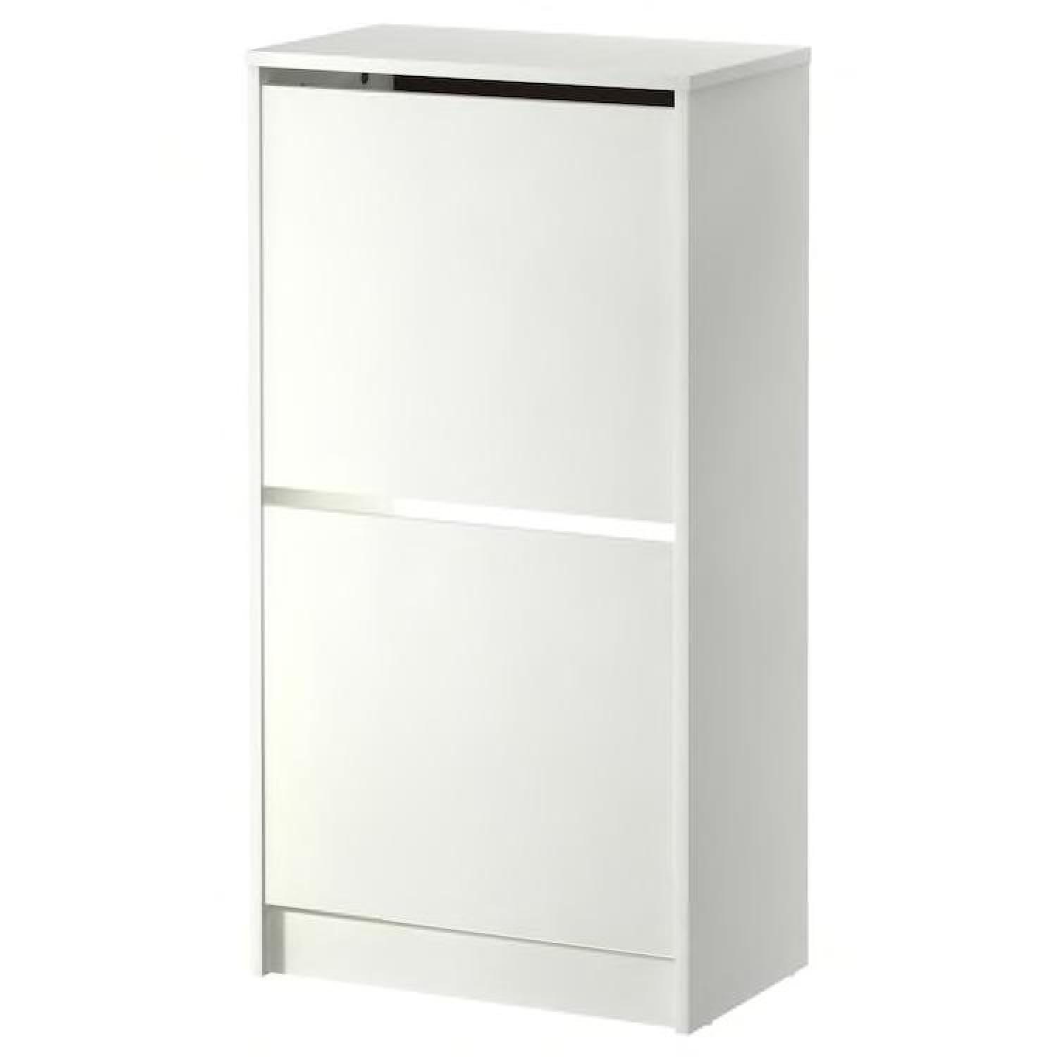 Ikea White Shoe Cabinet w/ 2 Compartments - image-0