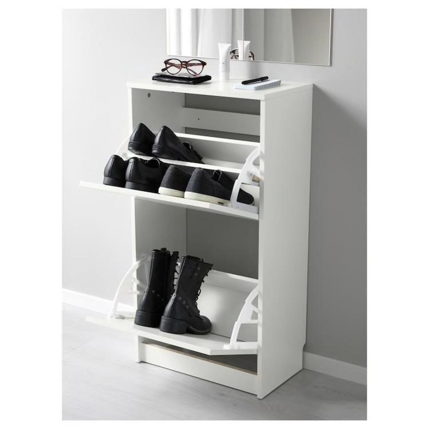 Ikea White Shoe Cabinet w/ 2 Compartments - image-1