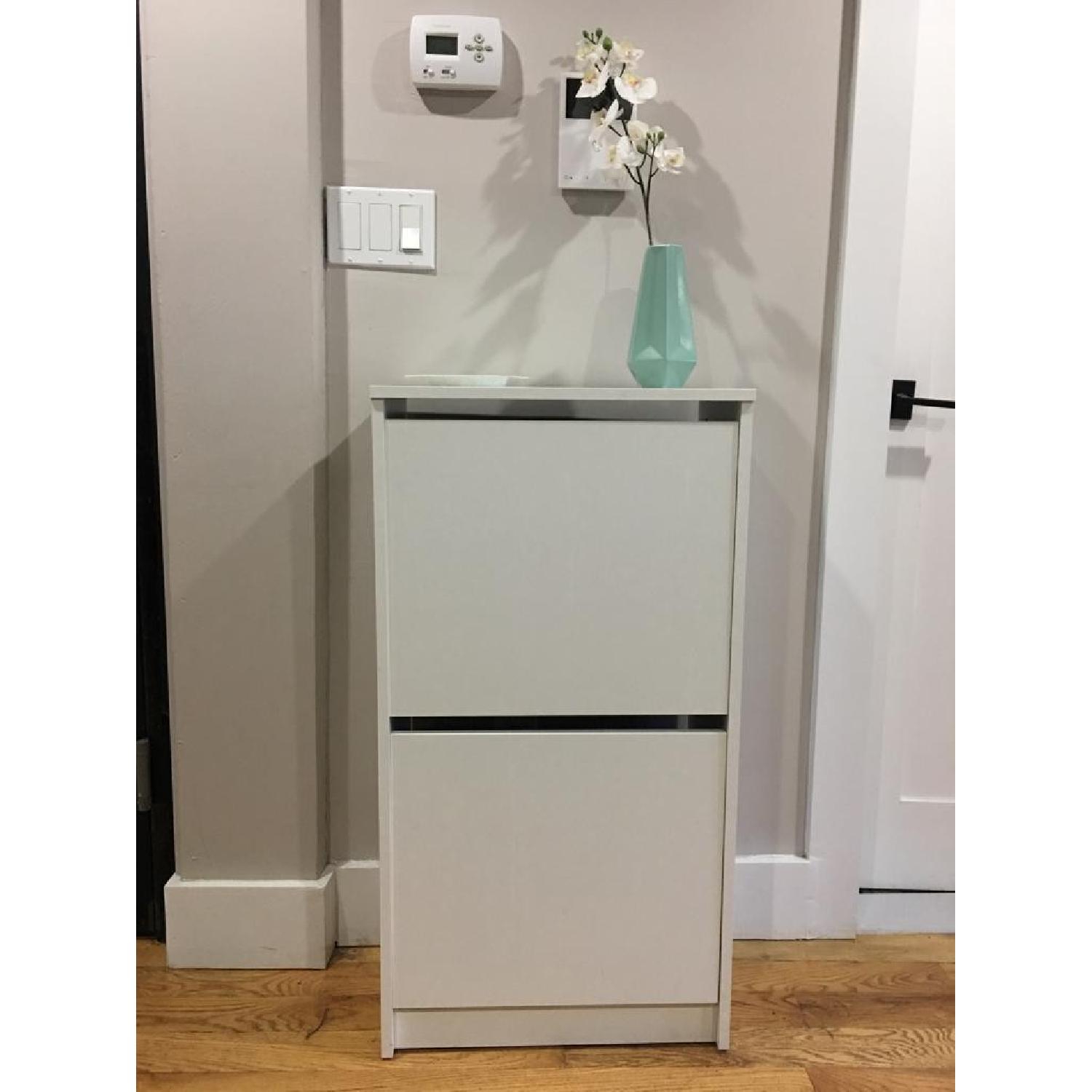 Ikea White Shoe Cabinet w/ 2 Compartments - image-2