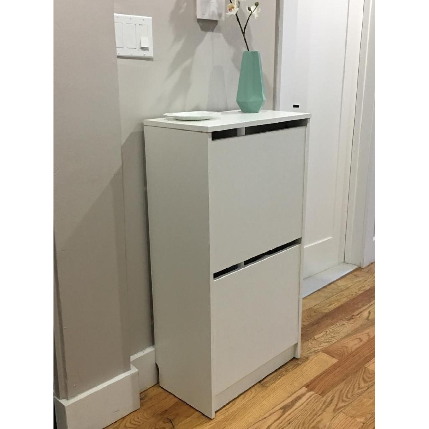 Ikea White Shoe Cabinet w/ 2 Compartments - image-3
