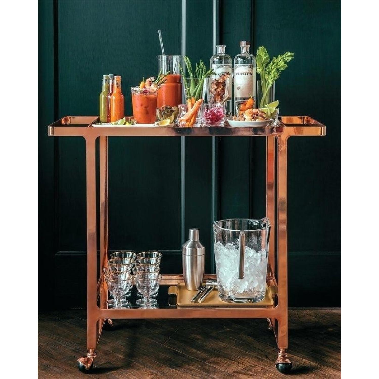 CB2 Copper Bar Cart AptDeco