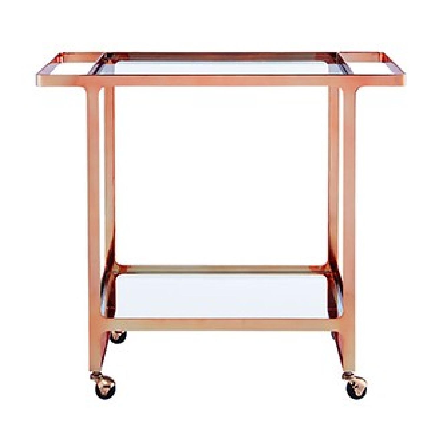 CB2 Copper Bar Cart AptDeco