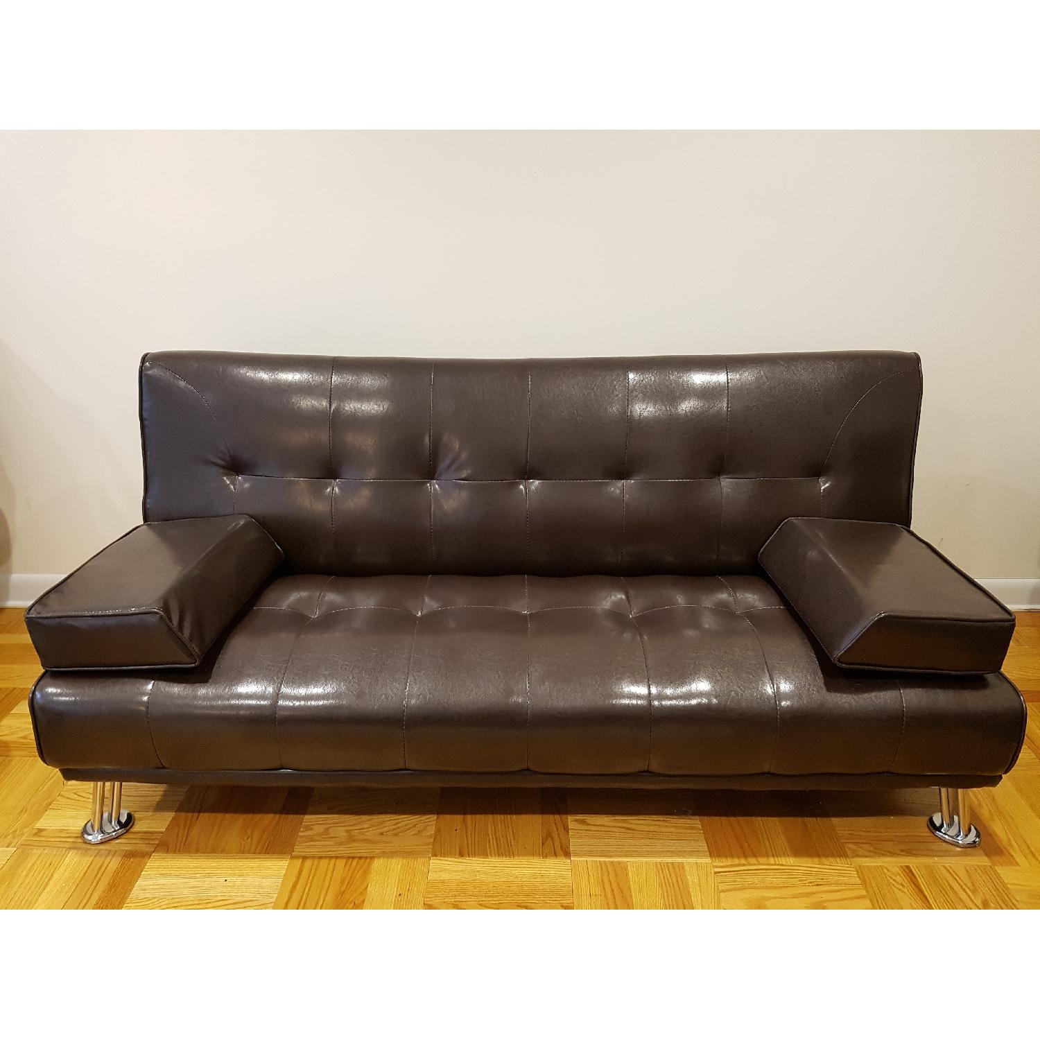 Futon/Sofa Bed w/ Removable Arm Rests - image-1