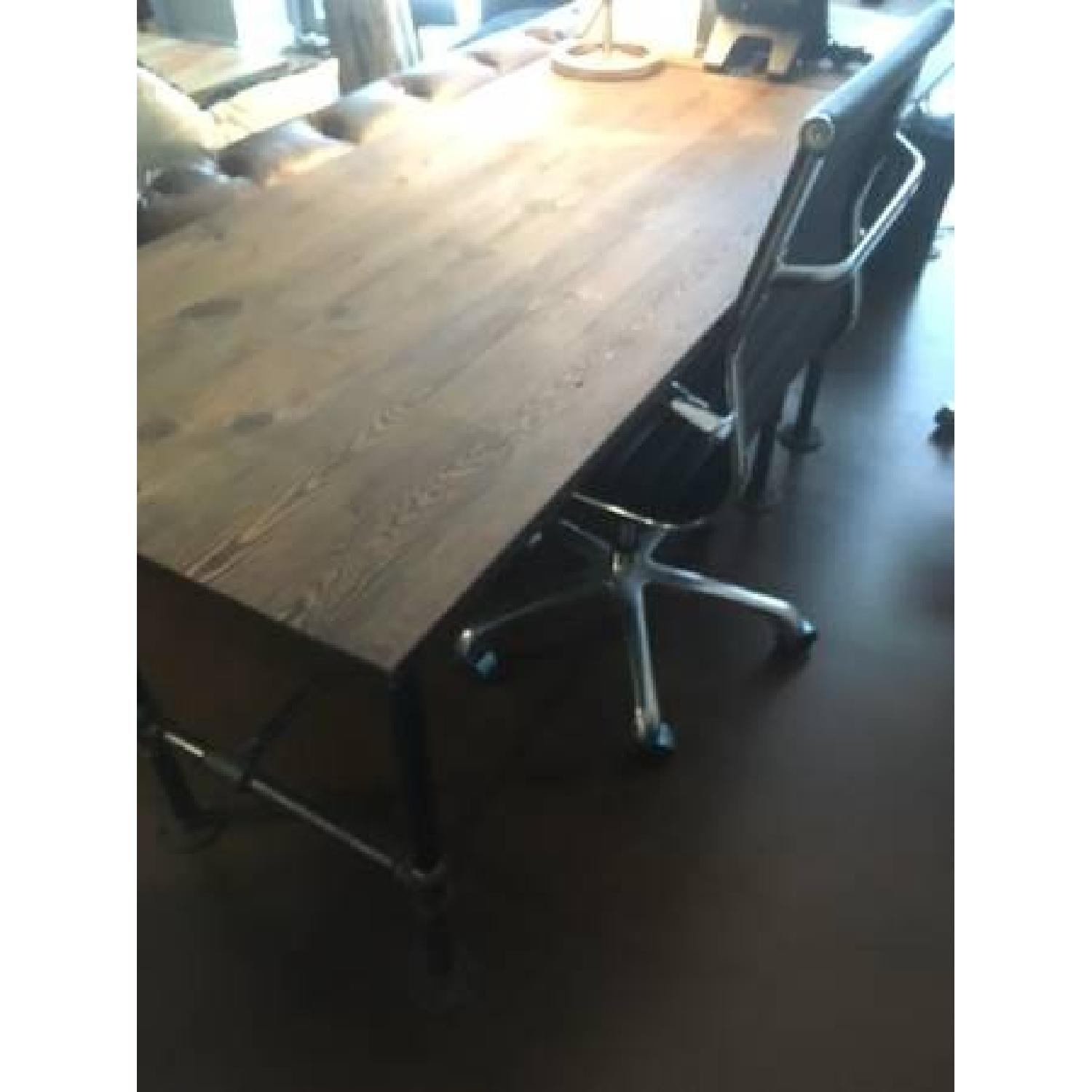 Industrial Reclaimed Heart Pine Wood Table/Work Station Desk - image-1
