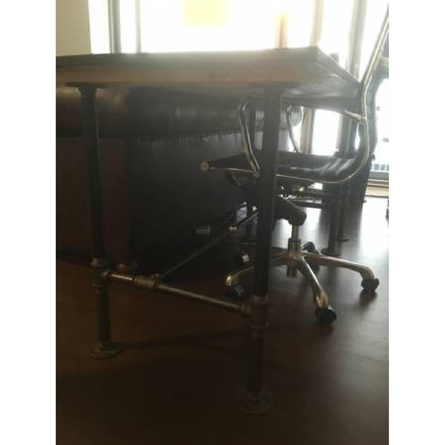 Industrial Reclaimed Heart Pine Wood Table/Work Station Desk - image-2